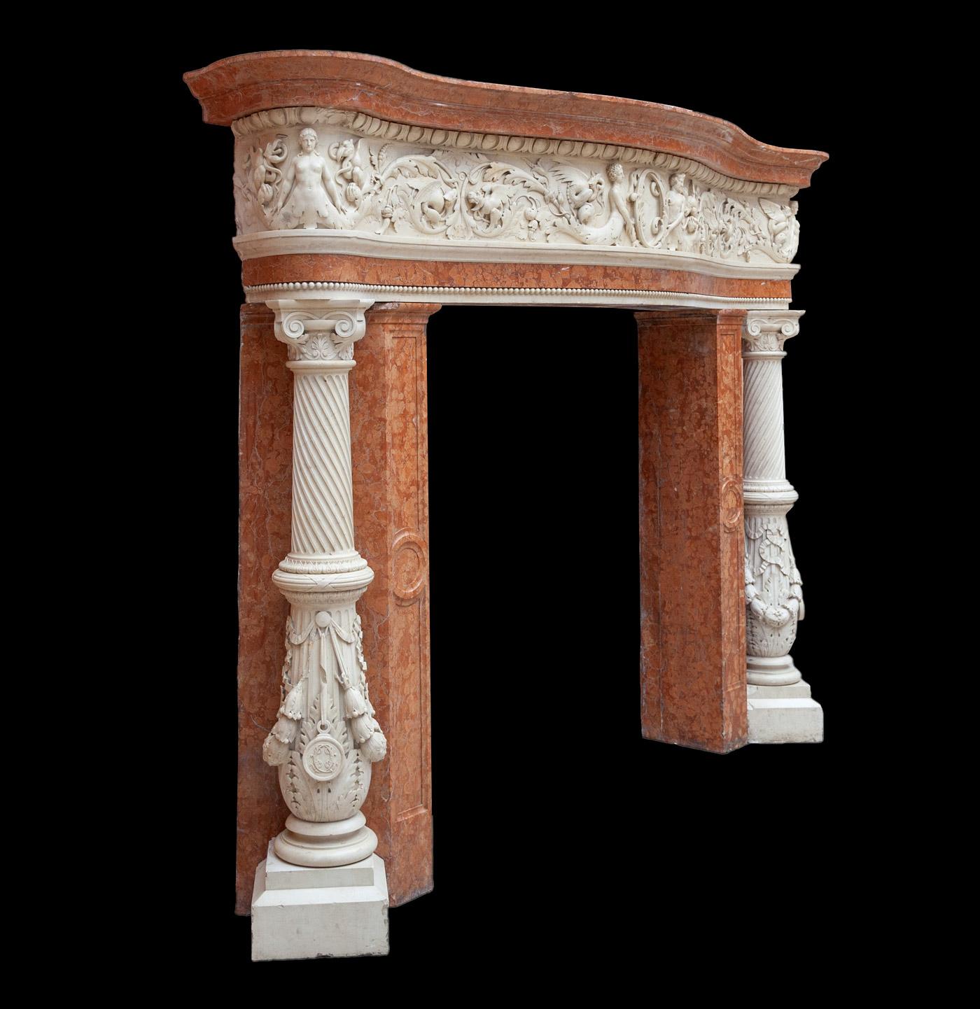 Antique Venetian Renaissance Marble Mantel In Good Condition For Sale In Tyrone, Northern Ireland