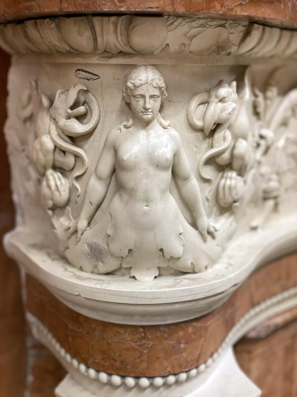 19th Century Antique Venetian Renaissance Marble Mantel For Sale