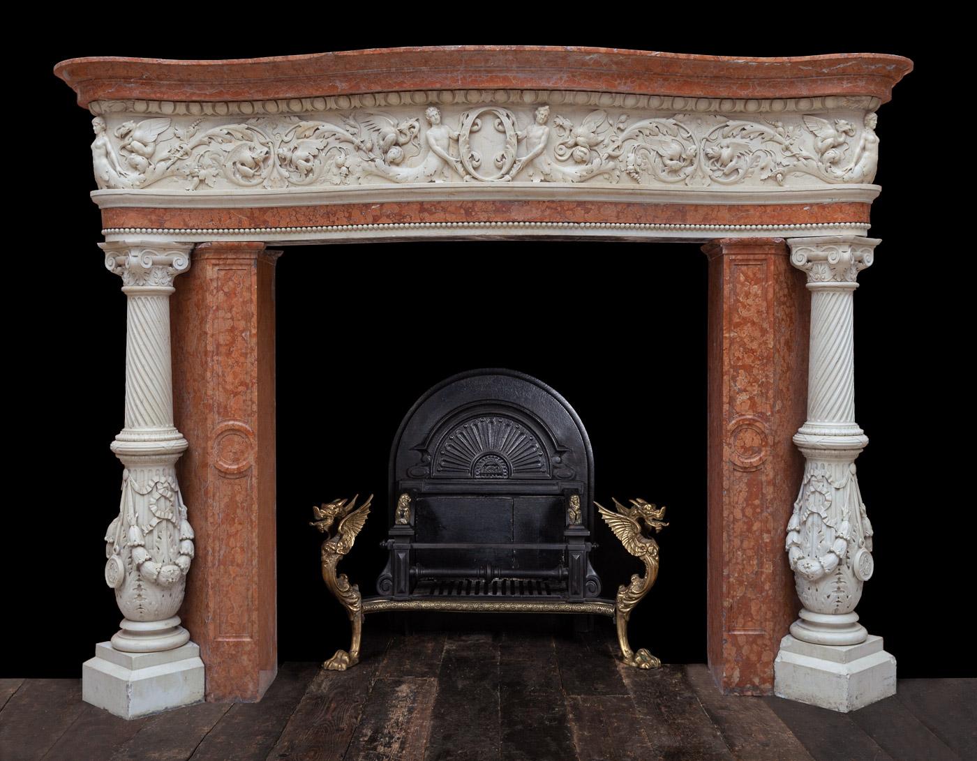 Antique Venetian Renaissance Marble Mantel For Sale 2