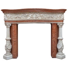 Antique Venetian Renaissance Marble Mantel