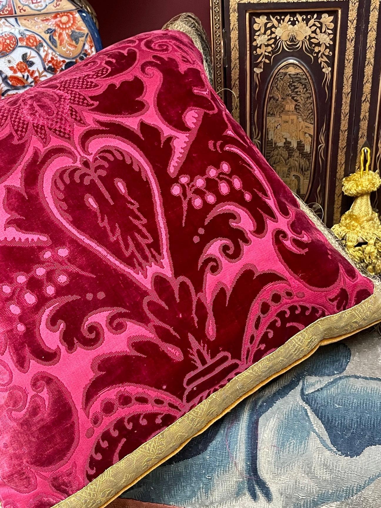 Late 19th Century Antique Venetian Silk Velvet Pillow For Sale