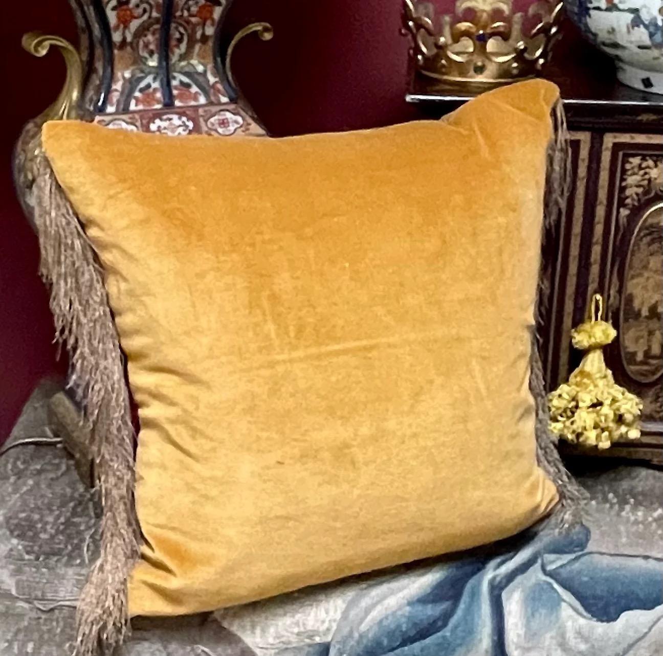 Antique Venetian Silk Velvet Pillow For Sale 1