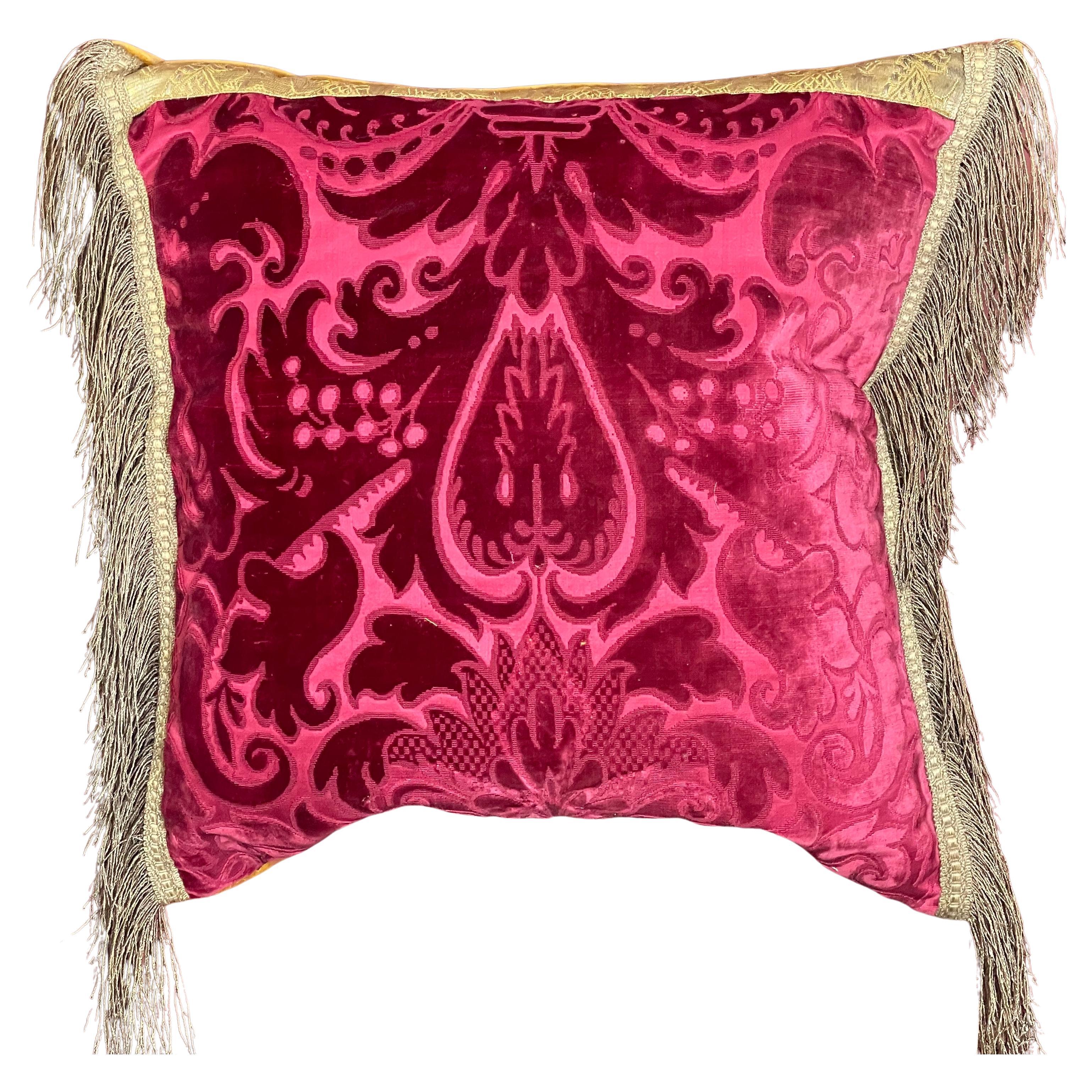 Antique Venetian Silk Velvet Pillow