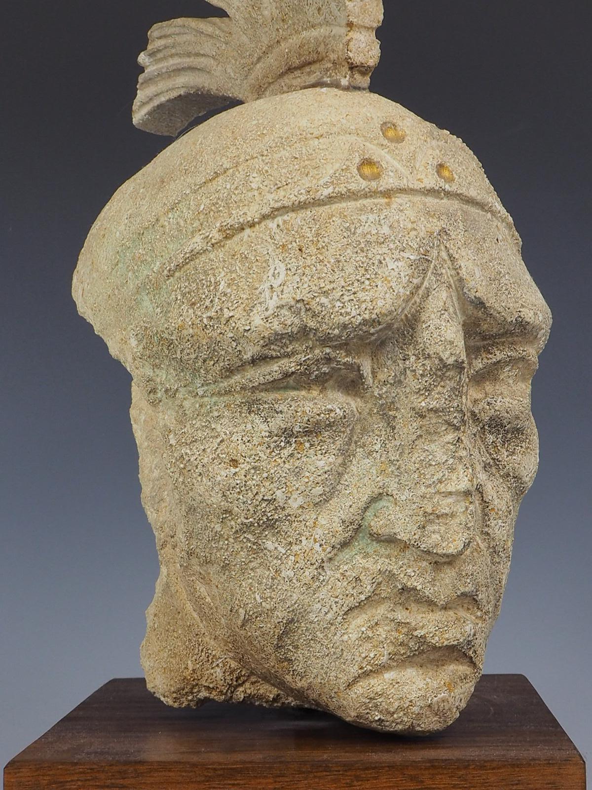 Antique Venetian Stone Head of a Roman Gladiator For Sale 4