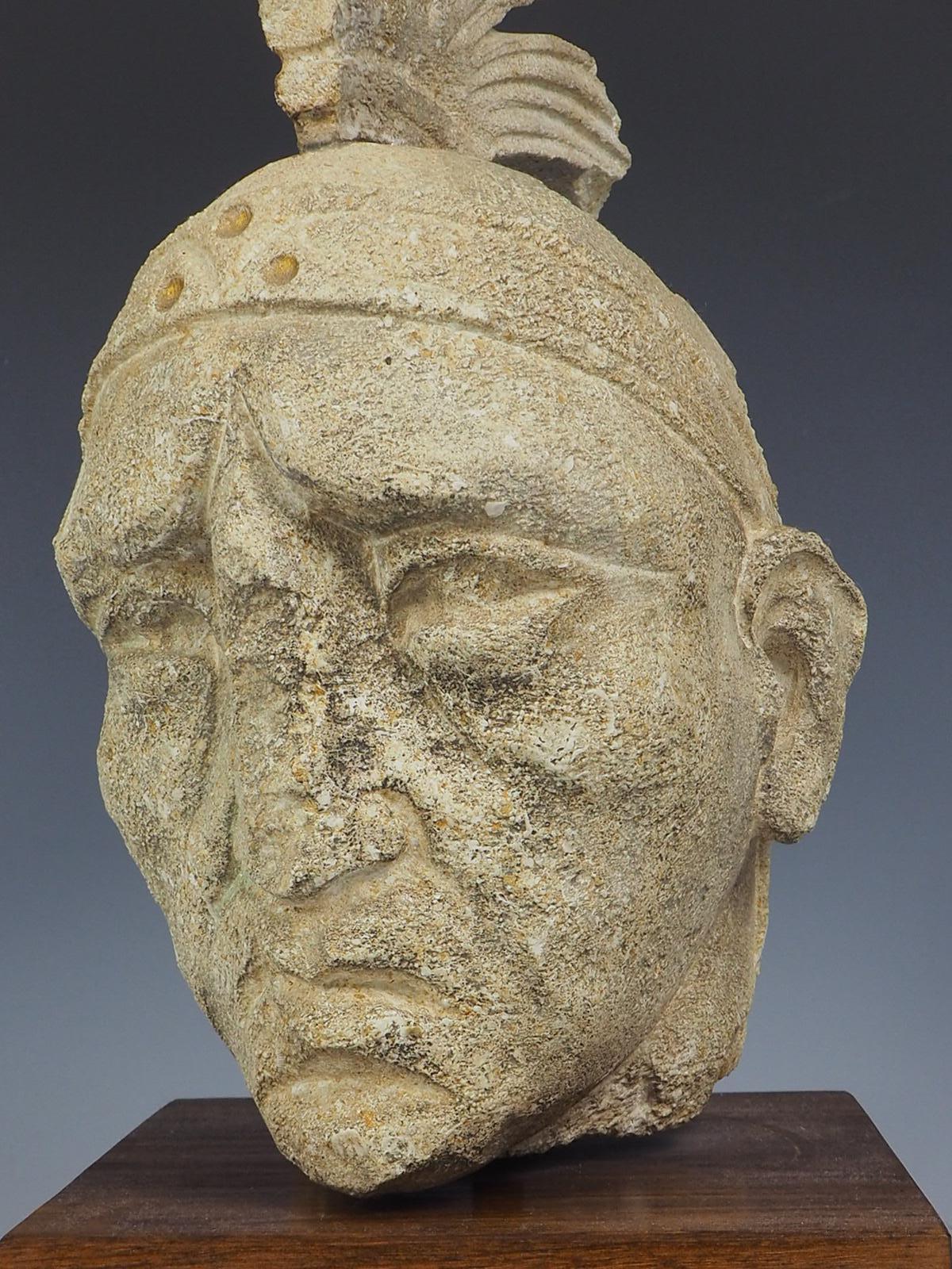 Antique Venetian Stone Head of a Roman Gladiator For Sale 6