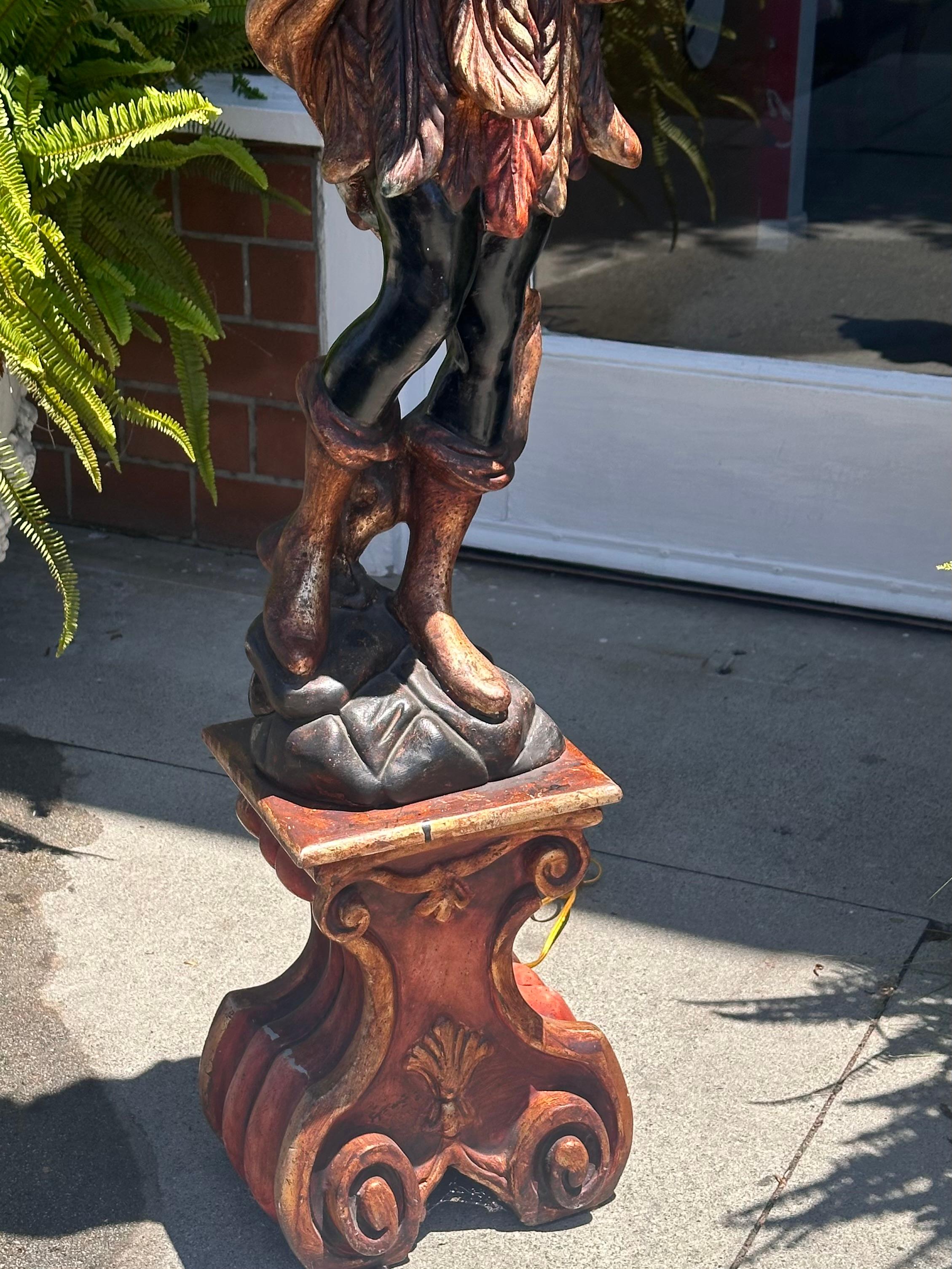 Lampadaire figural ancien de style vénitien Bon état - En vente à LOS ANGELES, CA