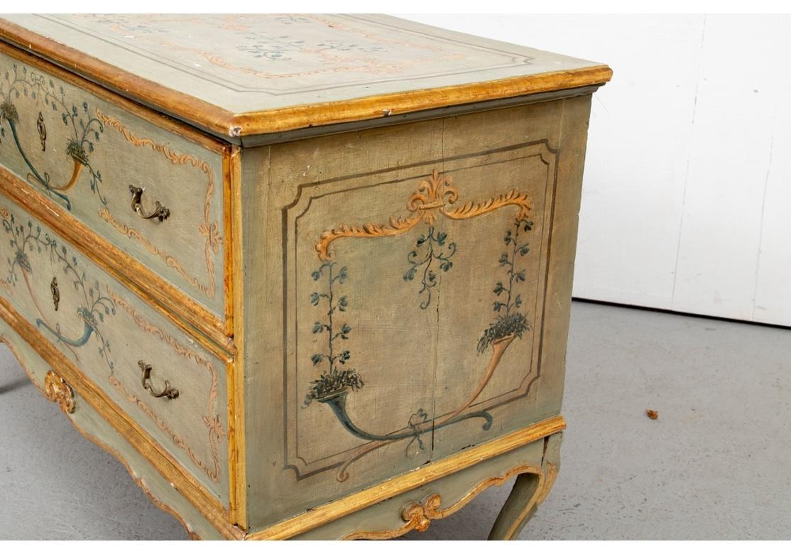 Wood Antique Venetian Style Paint Decorated Commode