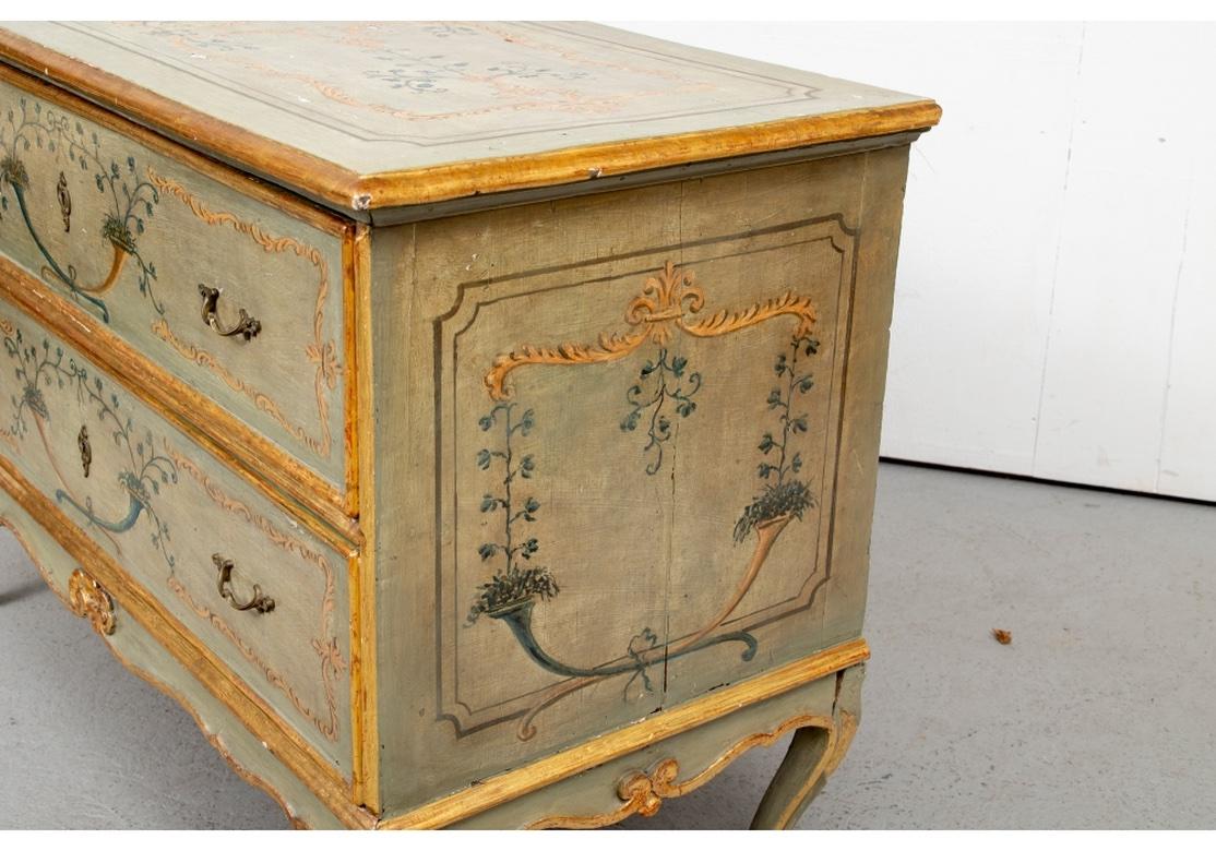 Antique Style Paint Decorated Commode For Sale at 1stDibs
