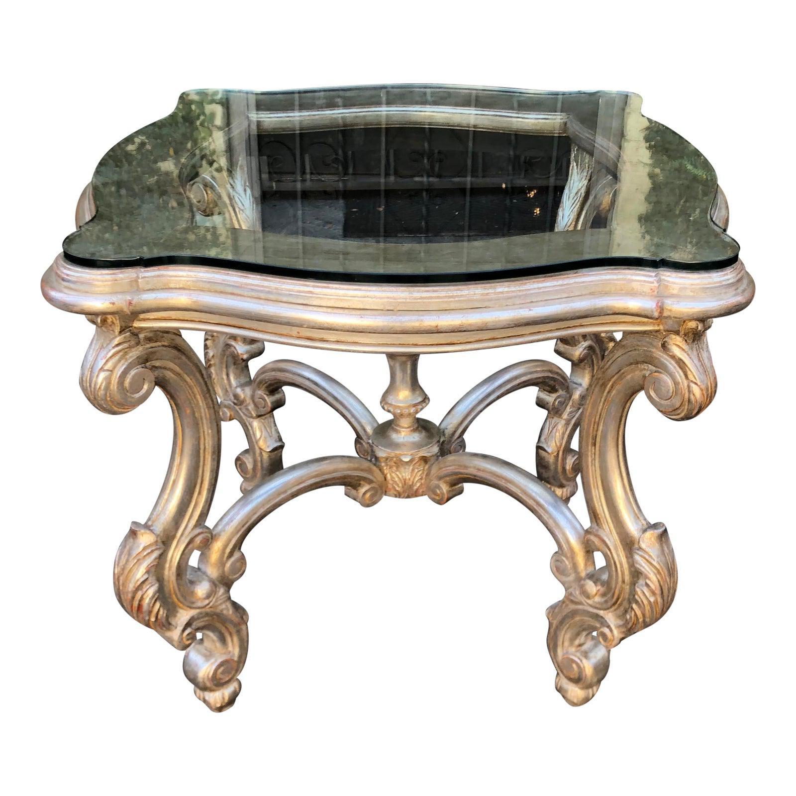 Louis XV Style Silver Giltwood designer center or side table - Valencia Spain

Additional information:
Materials: Giltwood, Silver
Color: Silver
Period: Mid 20th Century
Place of Origin: Spain
Styles: Baroque, Italian
Table Shape: Other