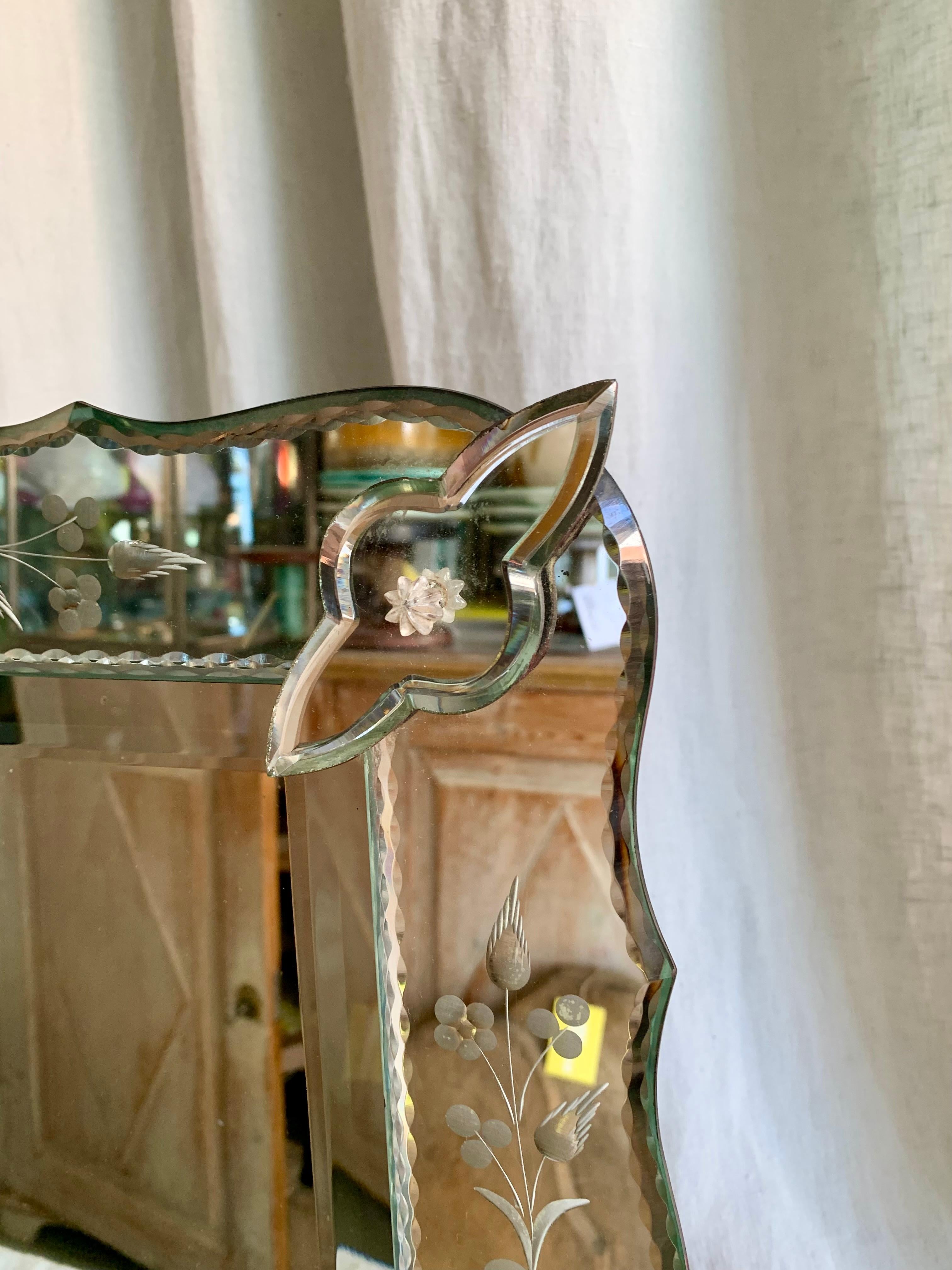 French Antique Venetian Wall Mirror