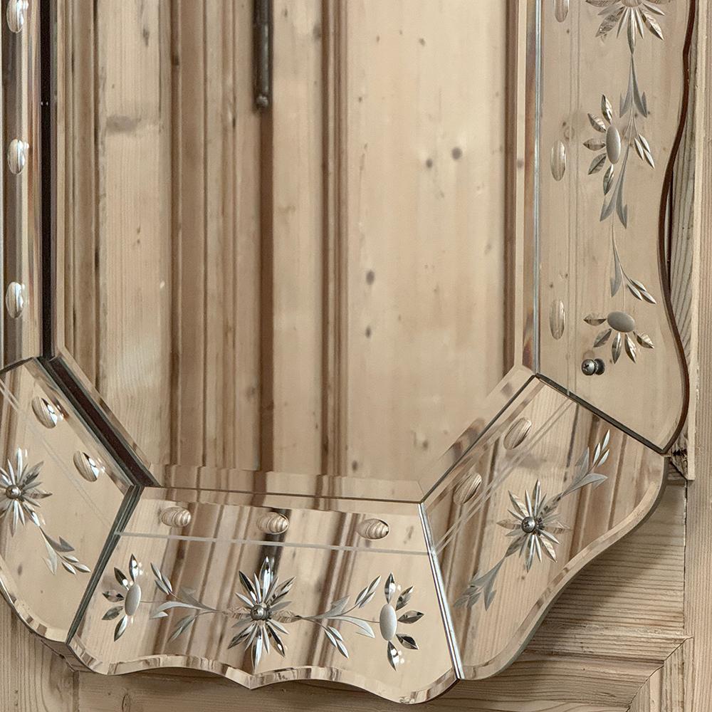 Antique Venetian Wall Mirror with Mirrored Frame 4