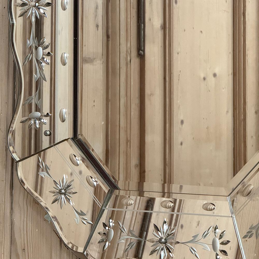 Antique Venetian Wall Mirror with Mirrored Frame 5