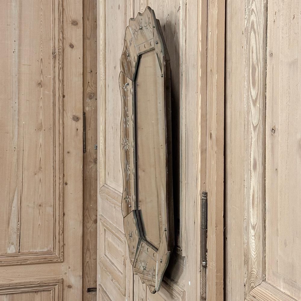 Antique Venetian Wall Mirror with Mirrored Frame 7