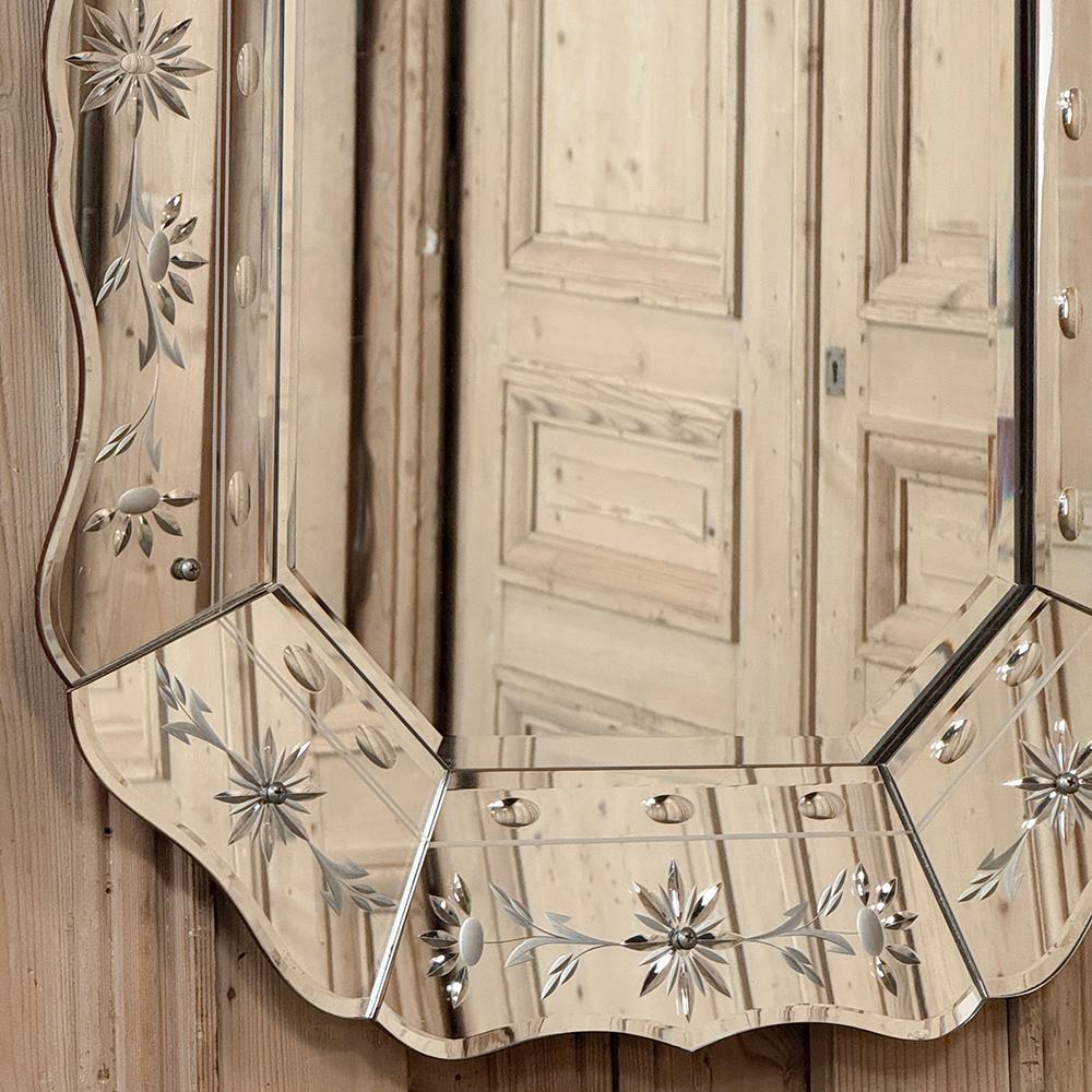 Antique Venetian Wall Mirror with Mirrored Frame 1