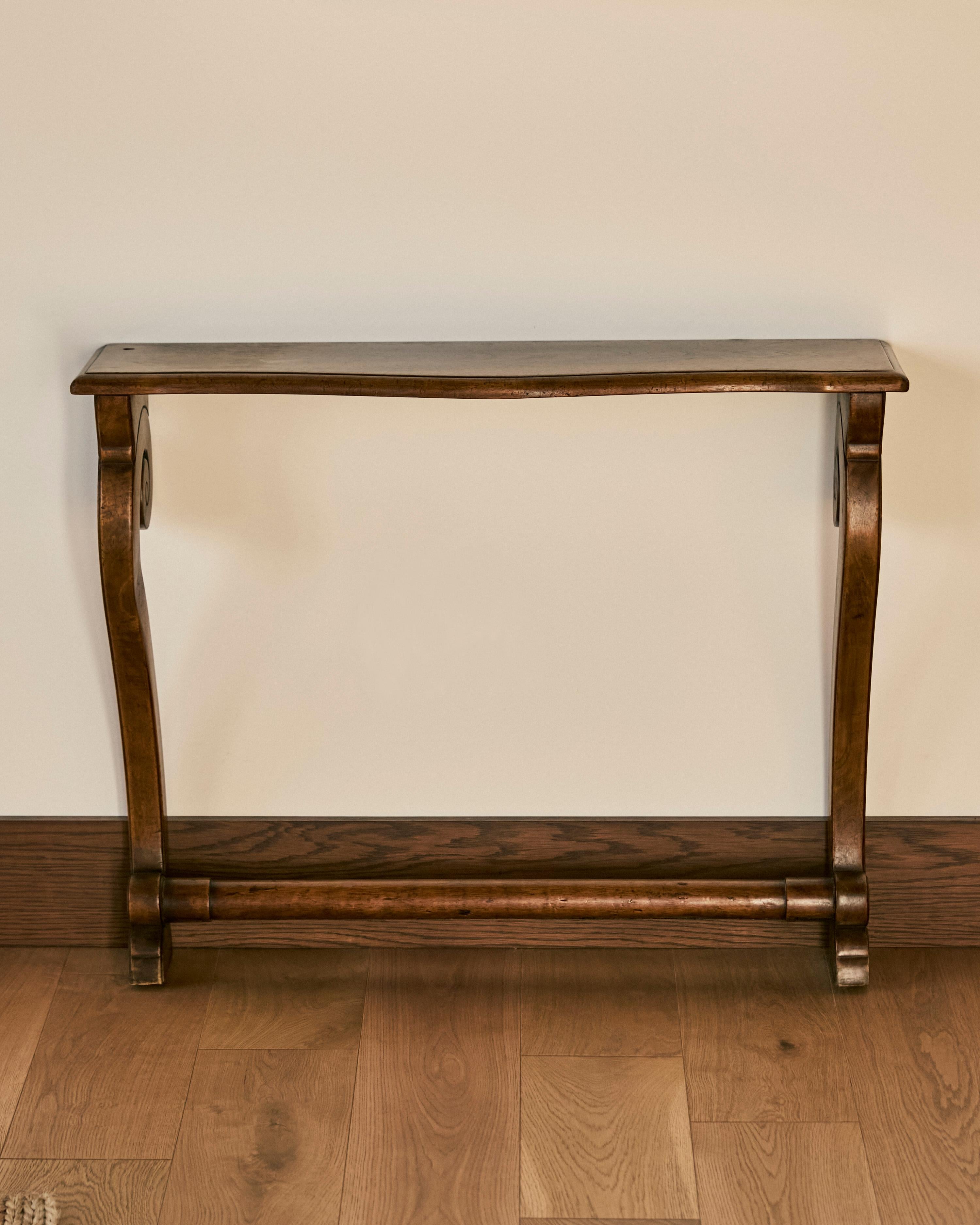 Italian Antique Venetian Wooden Scroll Console For Sale