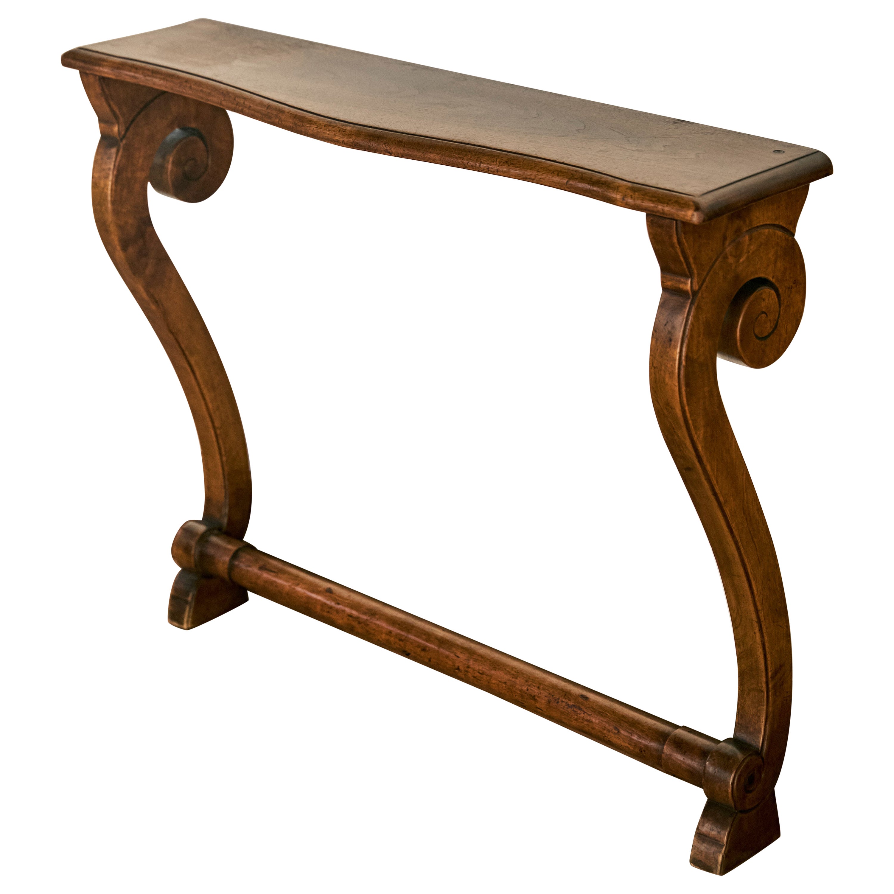 Antique Venetian Wooden Scroll Console For Sale