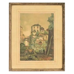 Antica litografia di Venezia firmata da Claude Duval, CIRCA 1900