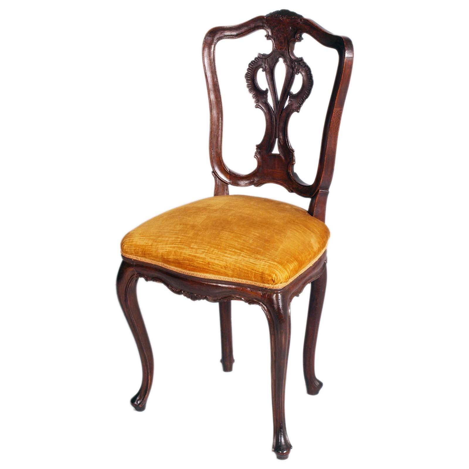 Antique Venice Walnut Four Louis XVI Chairs , still usable, by Vincenzo Cadorin In Good Condition For Sale In Vigonza, Padua