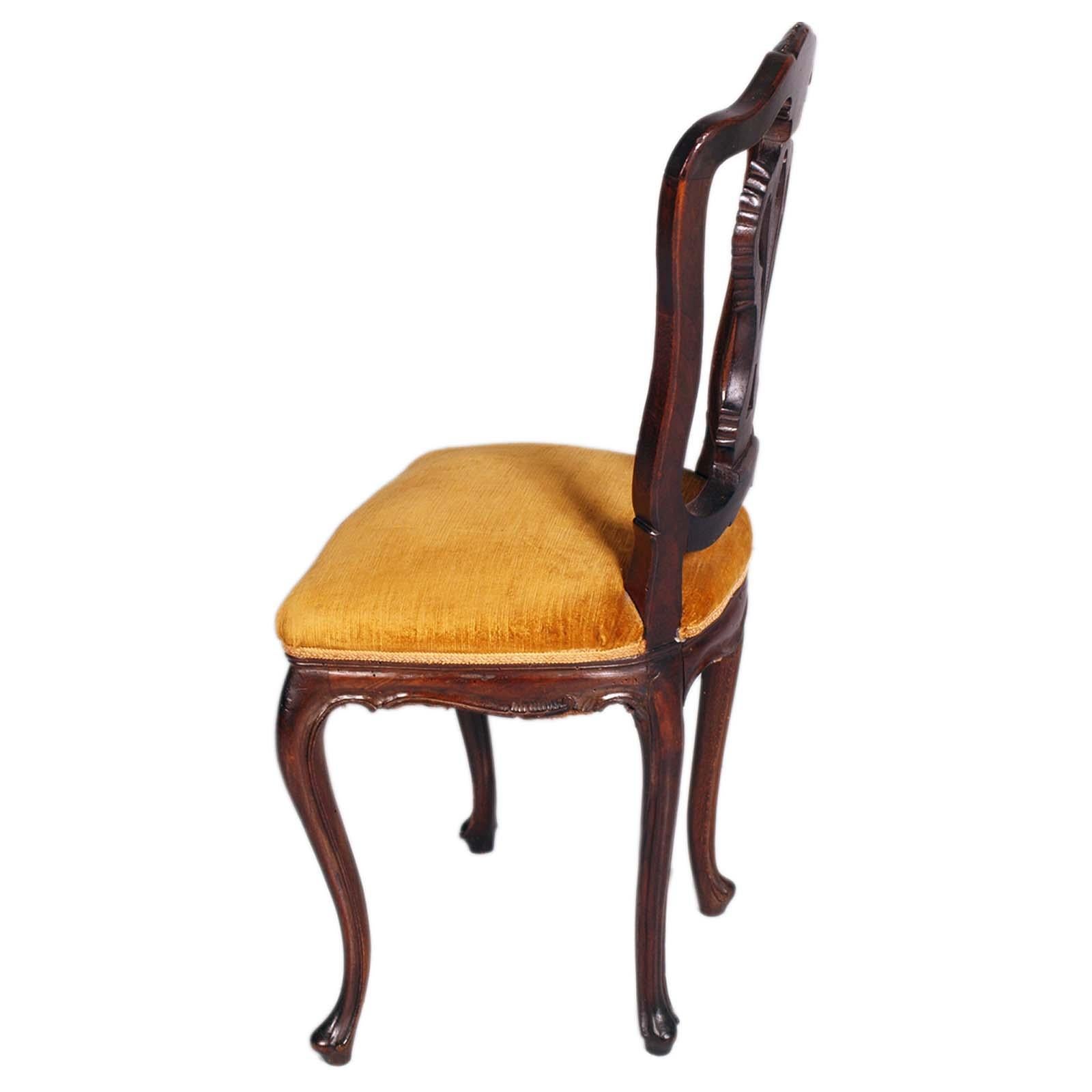 Antique Venice Walnut Four Louis XVI Chairs , still usable, by Vincenzo Cadorin For Sale 2