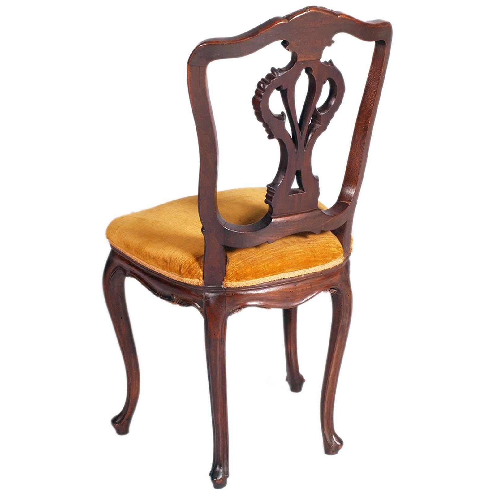 Antique Venice Walnut Four Louis XVI Chairs , still usable, by Vincenzo Cadorin For Sale 3