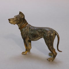 Antiker Wiener Bronzehund:: Deutsche Dogge:: kalt bemalt:: um 1900