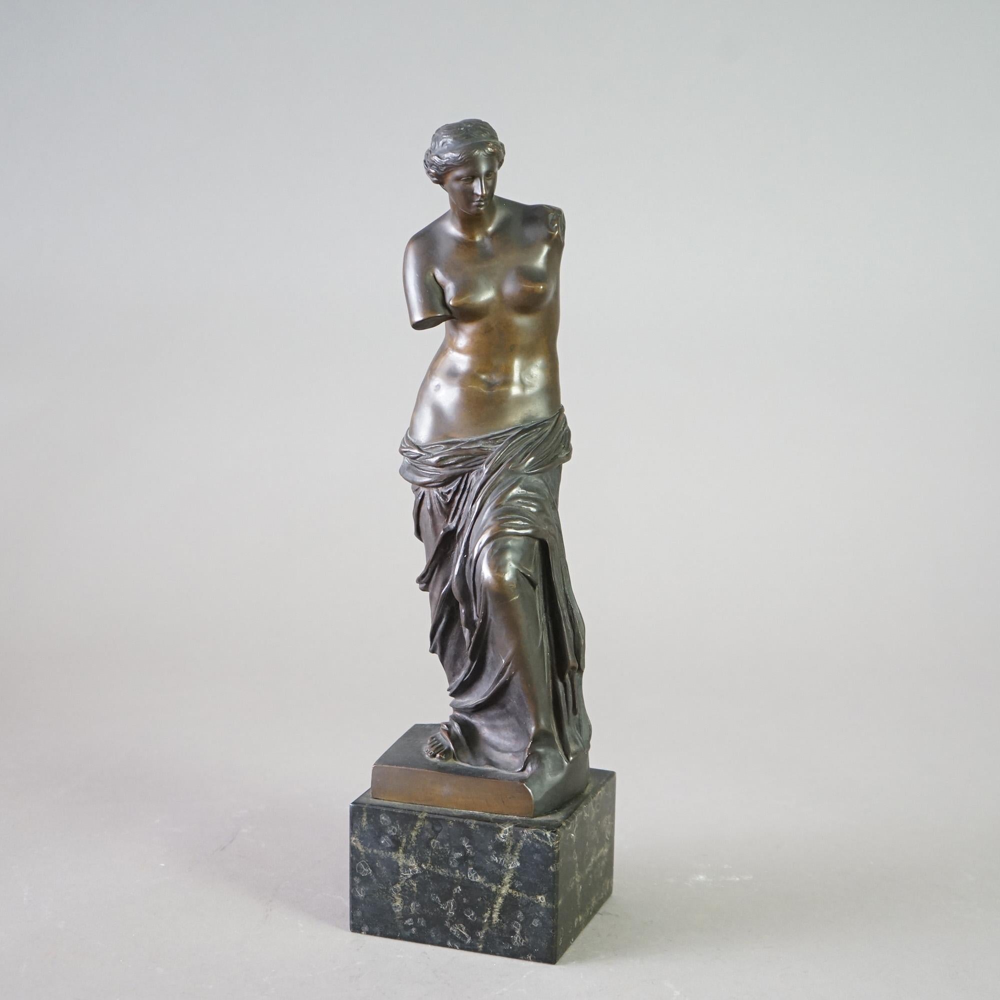 Antique Venus De Milo Bronze Sculpture on Black Marble Plinth, Foundry Mark as Photographed, 19th C

Measures - 16