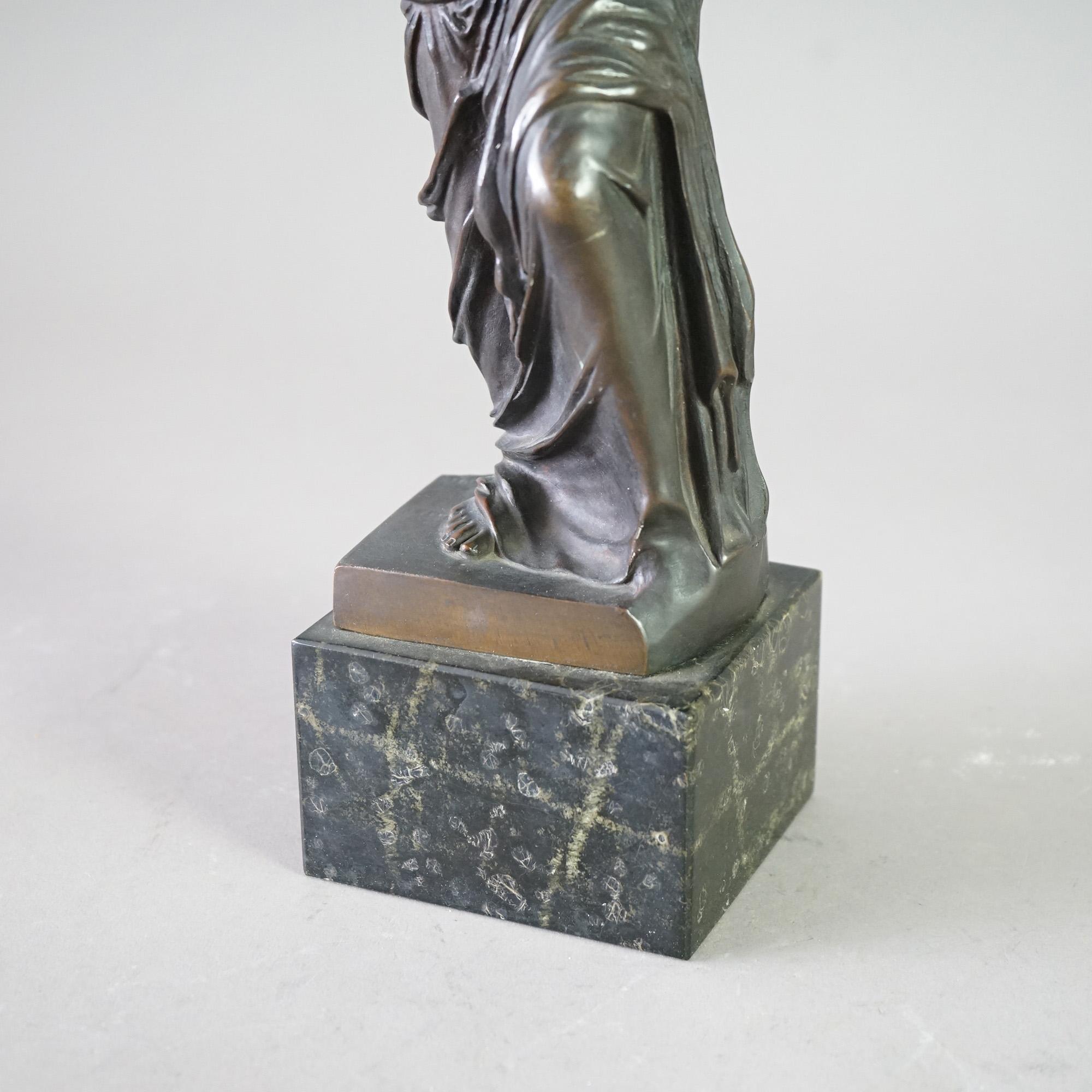 Antique Venus De Milo Bronze Sculpture on Black Marble Plinth 19th C 1