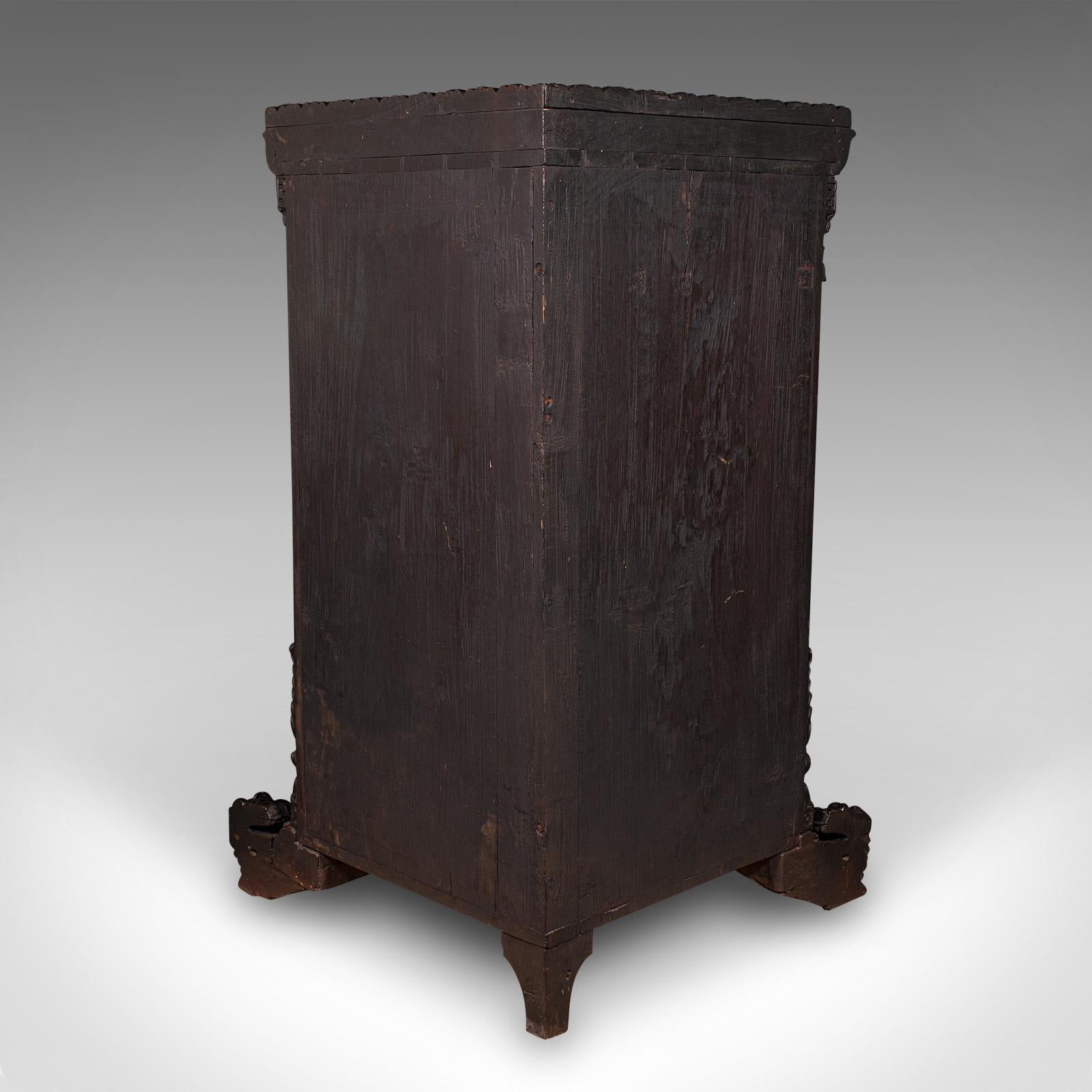 Sri Lankan Antique Veranda Gin Cabinet, Ceylon, Teak, Corner Cupboard, Victorian, C.1880 For Sale
