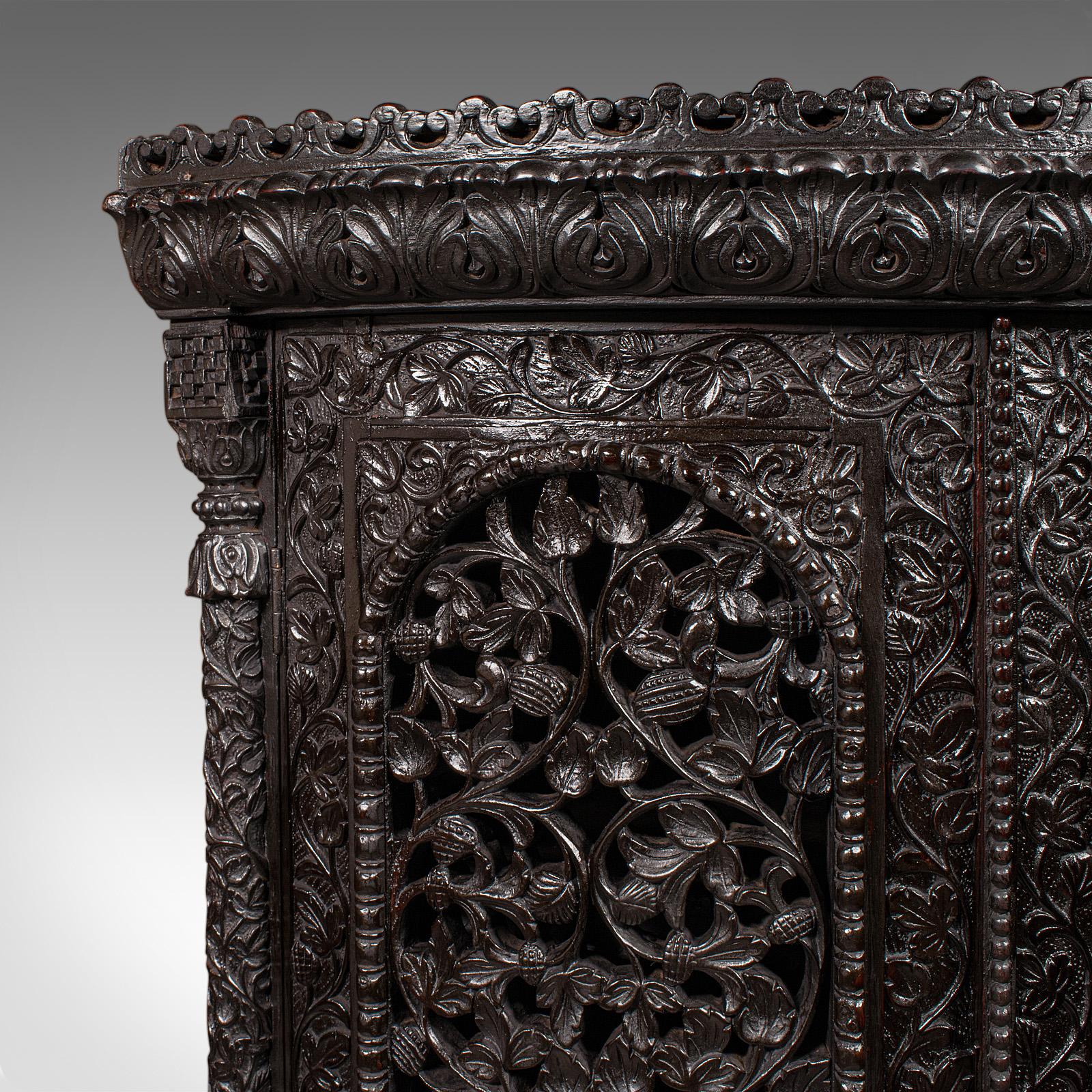 Antique Veranda Gin Cabinet, Ceylon, Teak, Corner Cupboard, Victorian, C.1880 For Sale 1