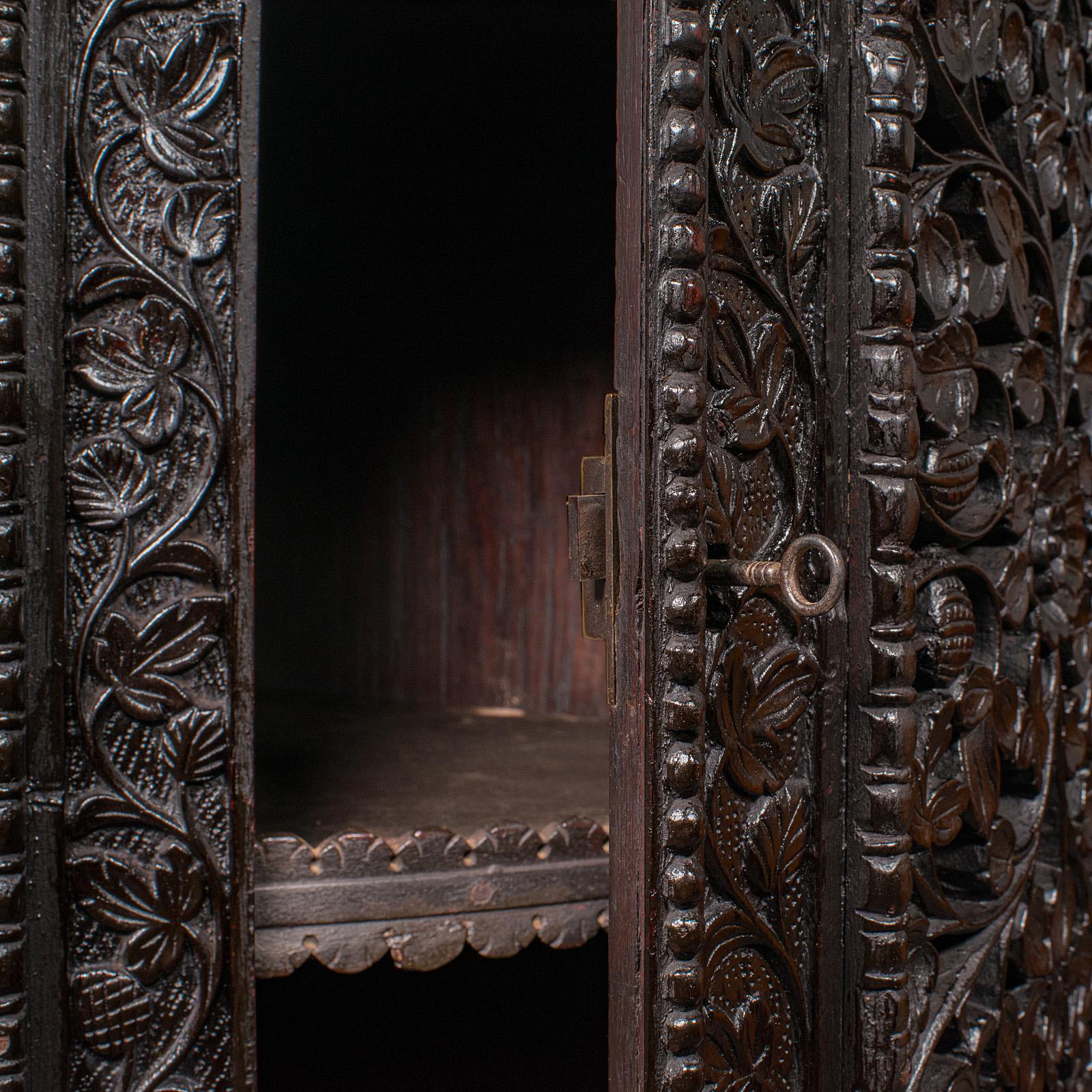 Antique Veranda Gin Cabinet, Ceylon, Teak, Corner Cupboard, Victorian, C.1880 For Sale 3