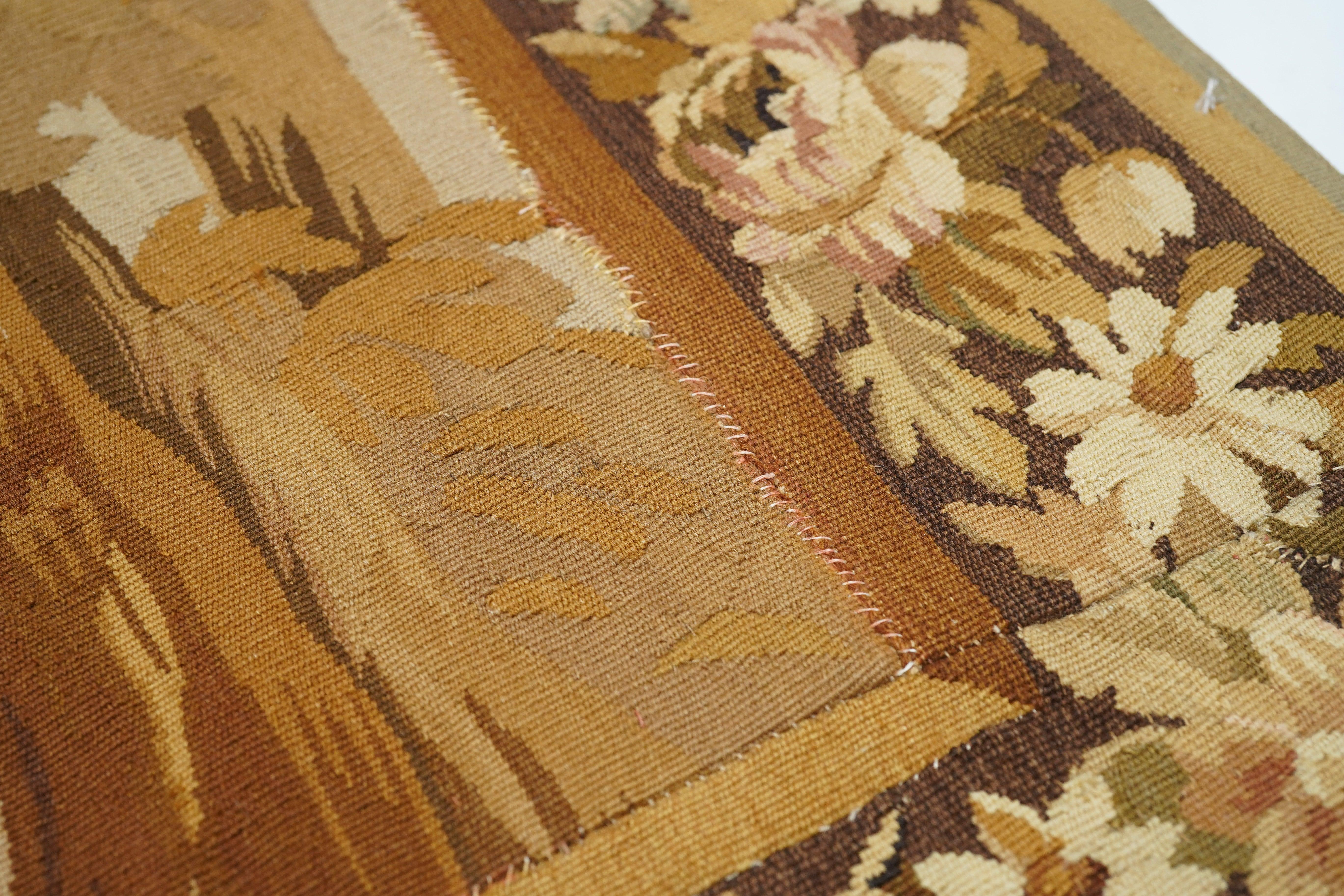 Antique Verdure French Tapestry Rug For Sale 4