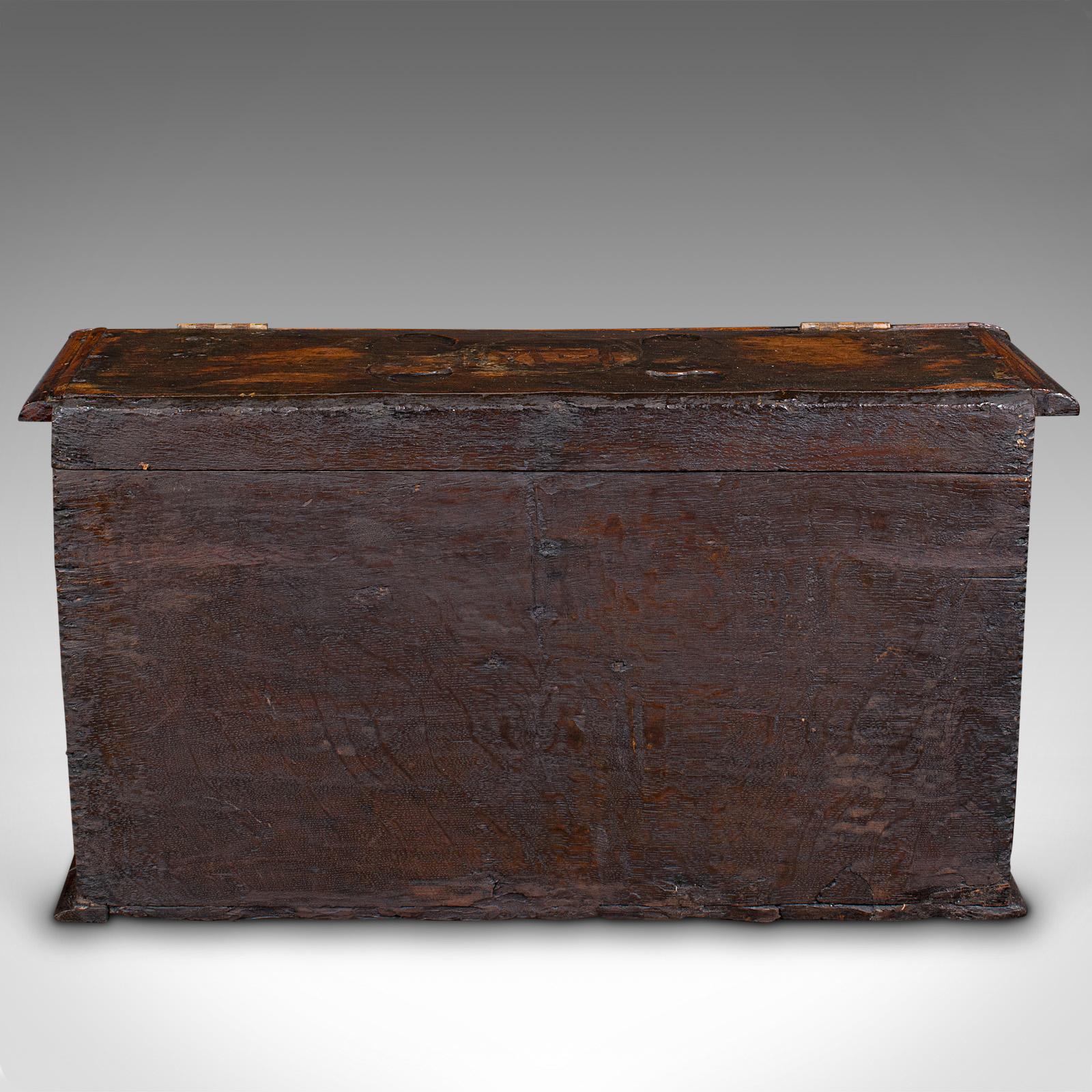 Antique Verger's Bible Box, English, Oak, Carved, Ecclesiastical, William III For Sale 1