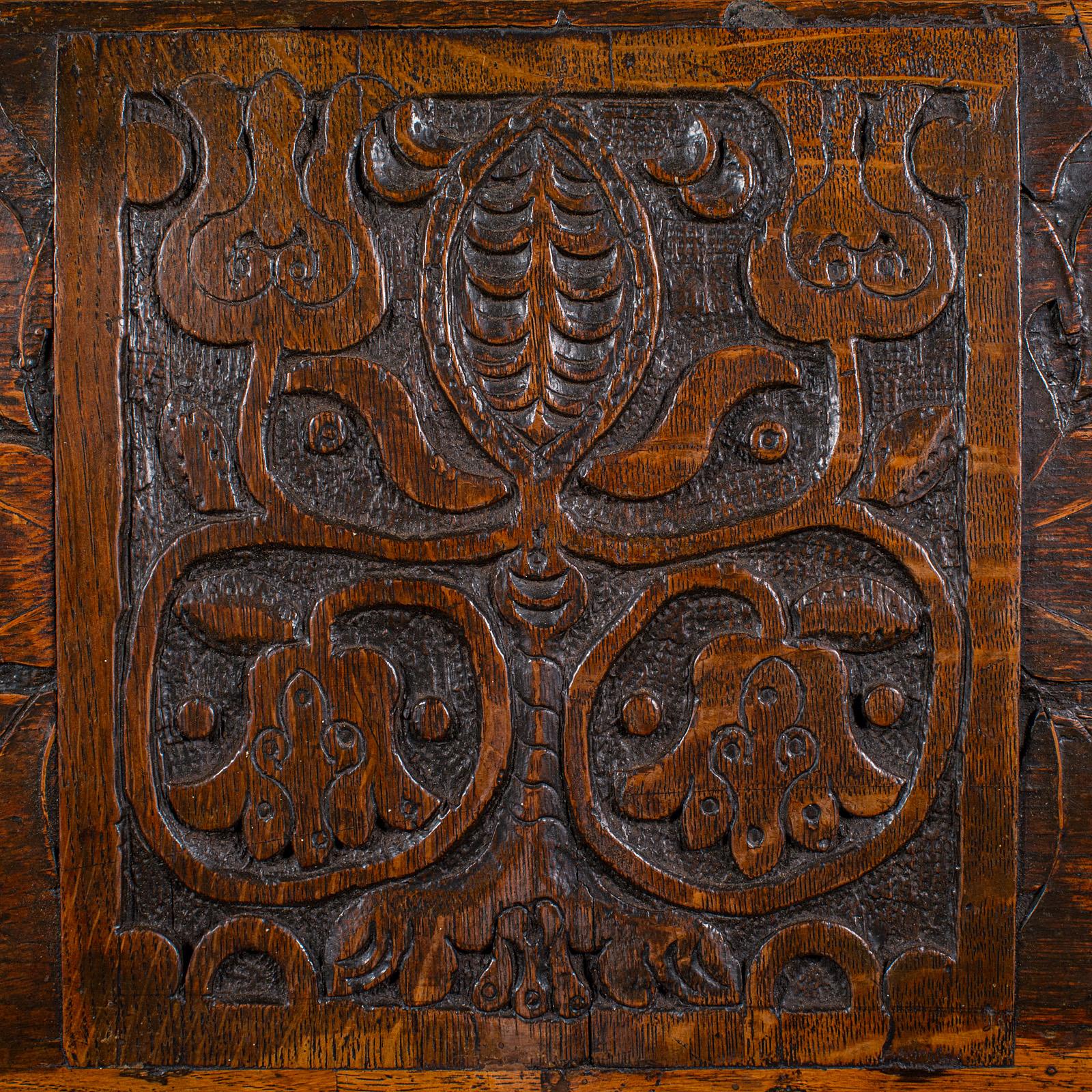 Antique Verger's Bible Box, English, Oak, Carved, Ecclesiastical, William III For Sale 3