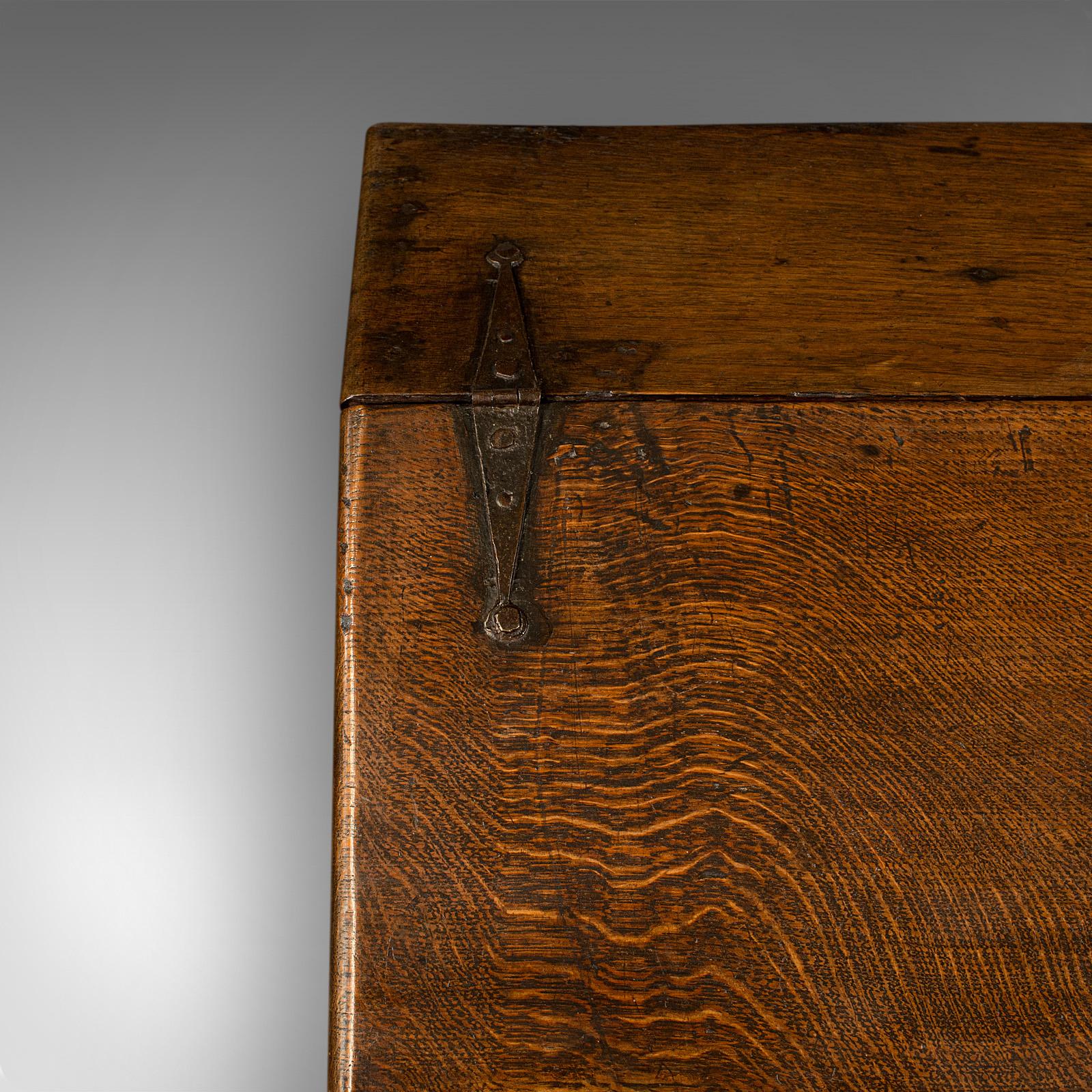 Antique Verger's Desk Box, English, Oak, Ecclesiastic, Bible Case, William III For Sale 2