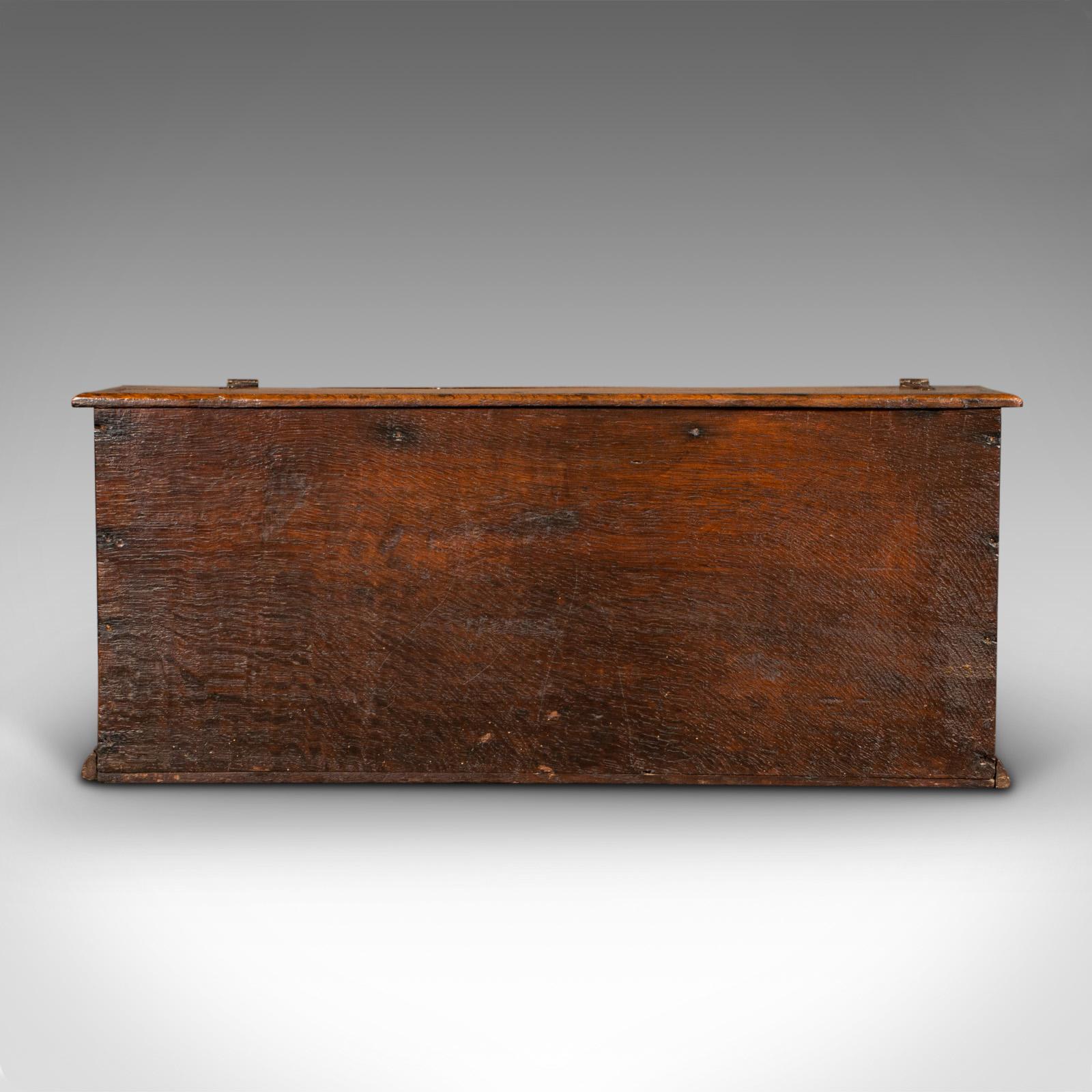 British Antique Verger's Desk Box, English, Oak, Ecclesiastic, Bible Case, William III For Sale