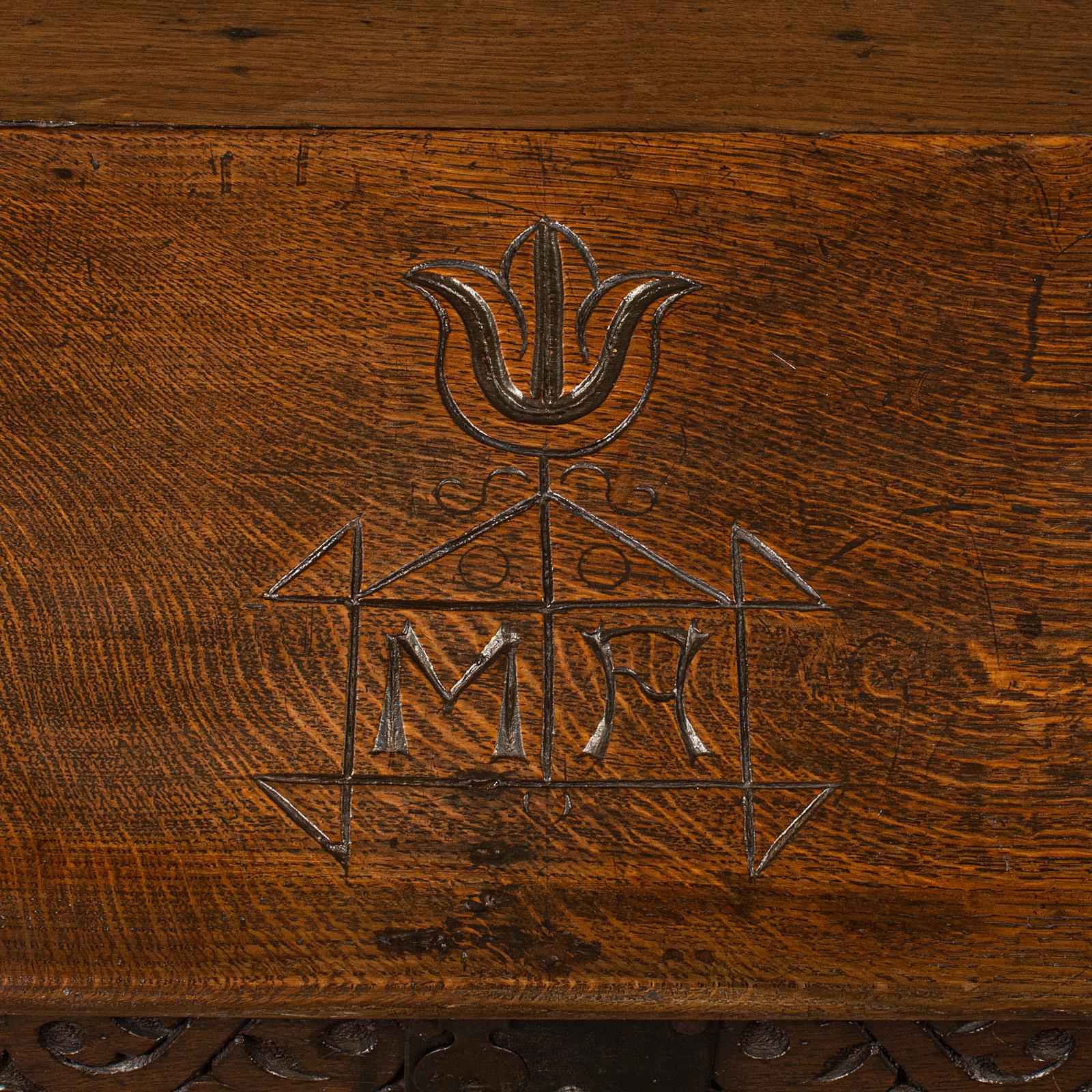Antique Verger's Desk Box, English, Oak, Ecclesiastic, Bible Case, William III For Sale 1