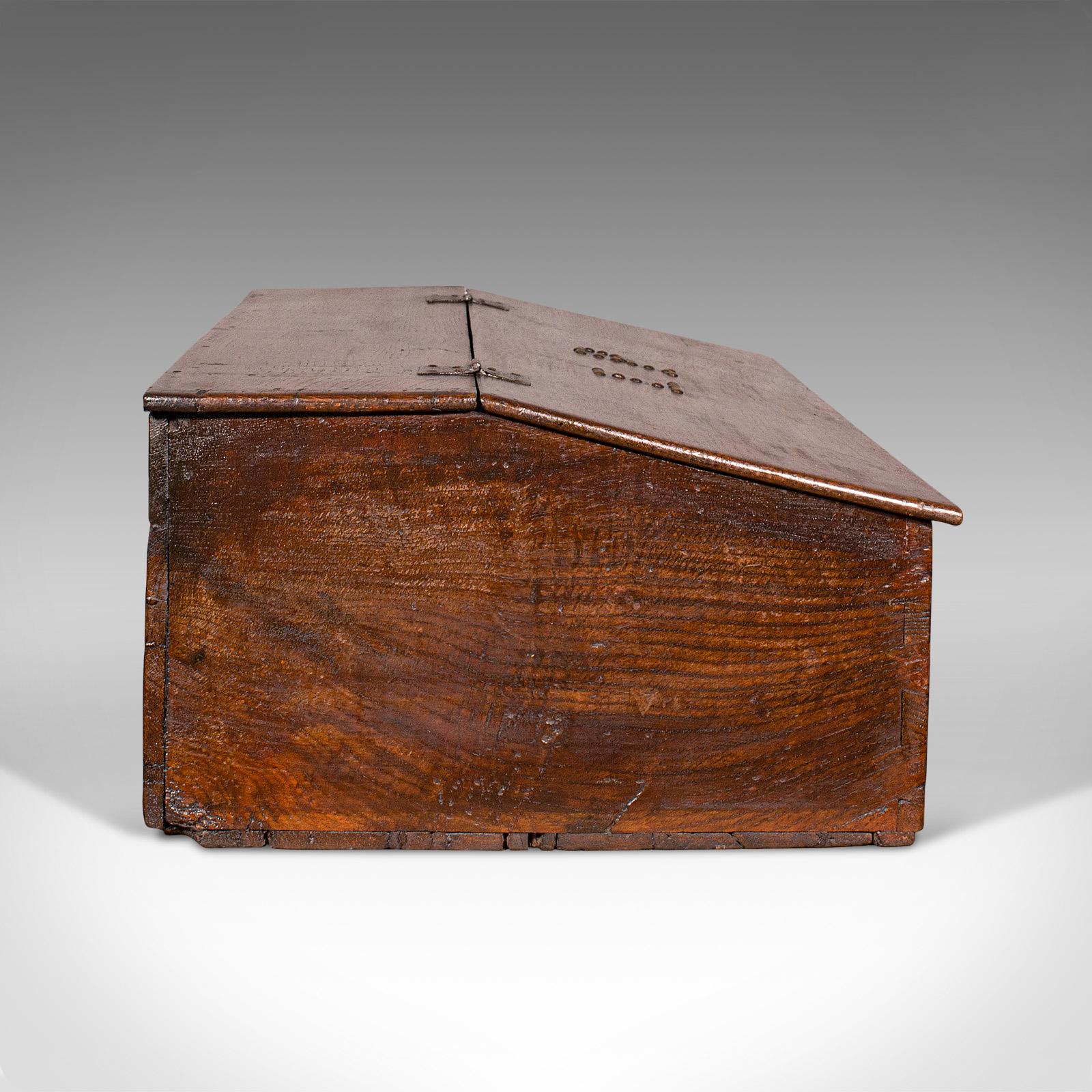 17th Century Antique Verger's Table Top Desk, English, Oak, Ecclesiastical, William III, 1700 For Sale