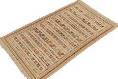 Antique Verneh Persian Kilim in Beige, Orange Geometric patterns by Rug & Kilim