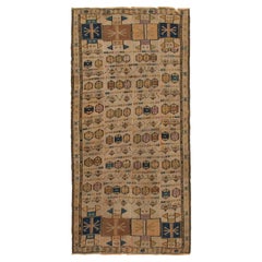 Kilim antiguo Verneh con motivo geométrico beige/marrón y azul by Rug & Kilim