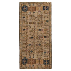 Antique Verneh Kilim in Beige/Brown & Blue Geometric Pattern by Rug & Kilim