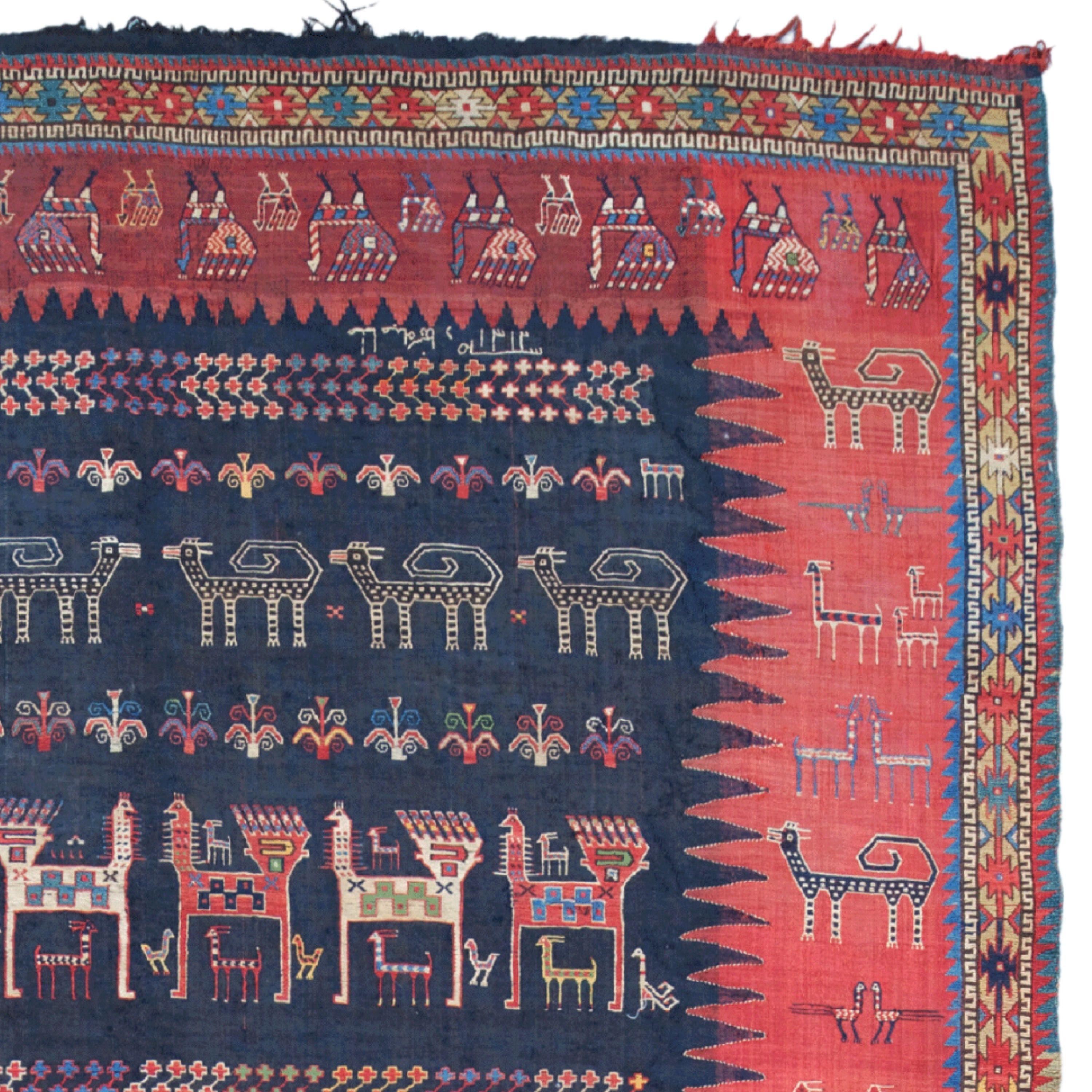 Wool Antique Verneh Rug - 19th Century Caucasian Rug, Antique Rug, Handwoven Rug For Sale