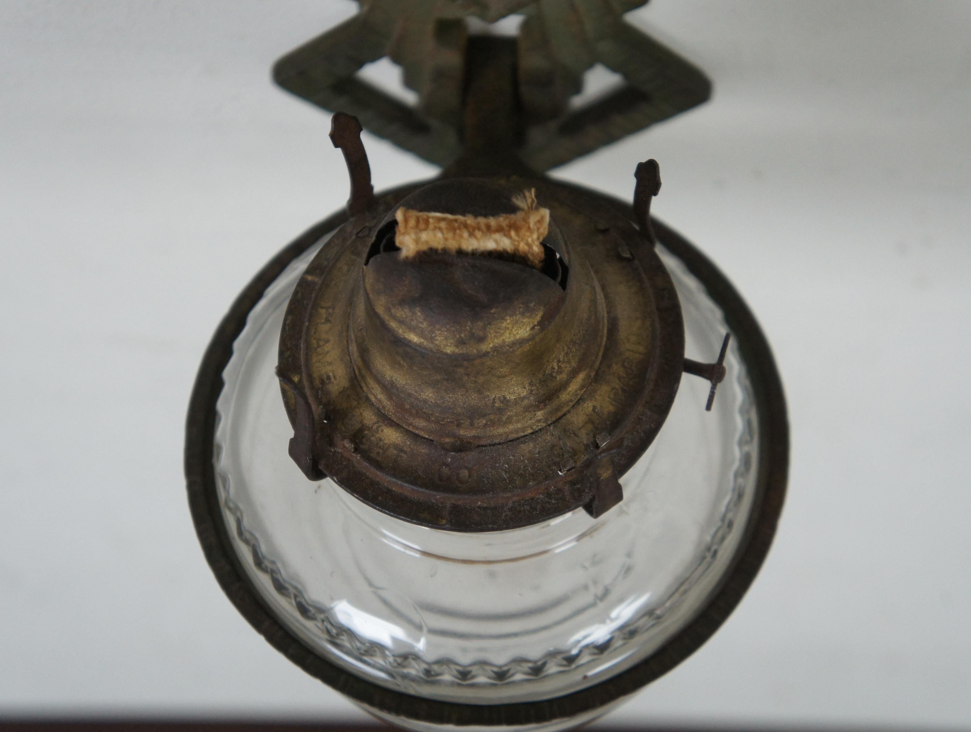 Antique Verona Cast Iron Art Deco Figural Oil Lamp Sconce Bracket 4