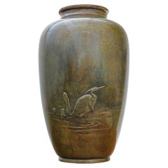 Antique Very Fine Quality Japanese Meiji Period Bronze Vase, circa 1915