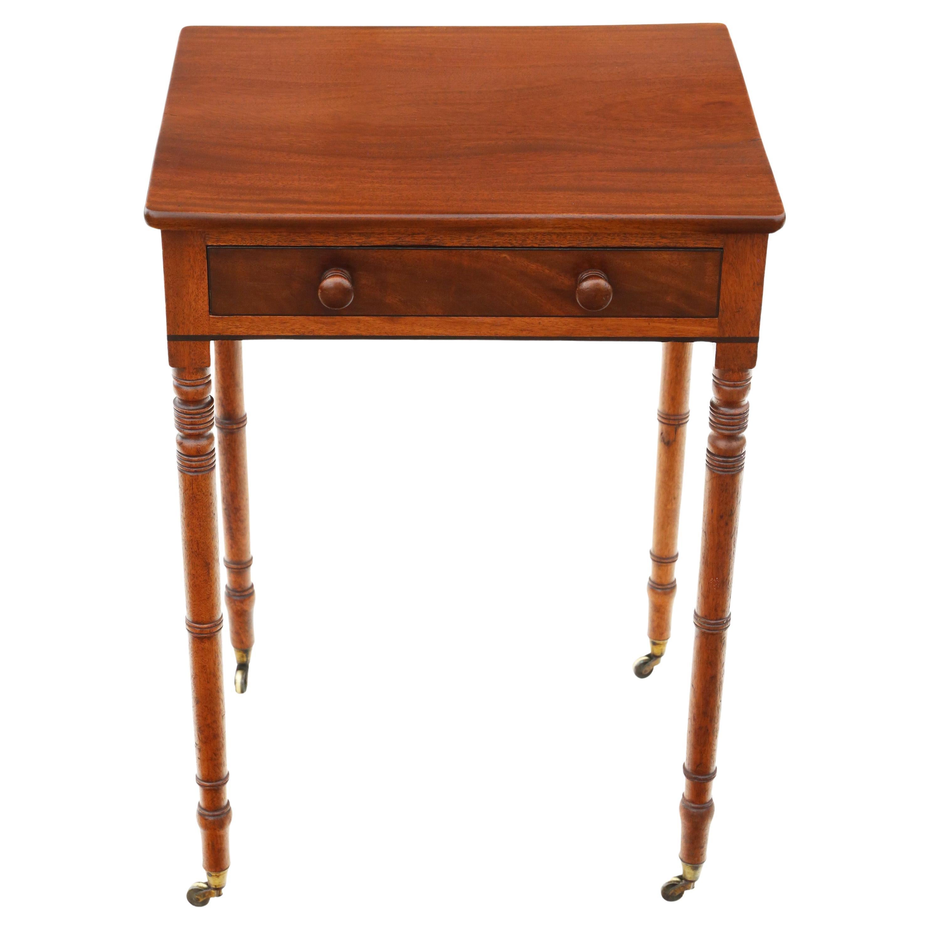 Antique very fine quality small 19th Century mahogany writing side table desk For Sale