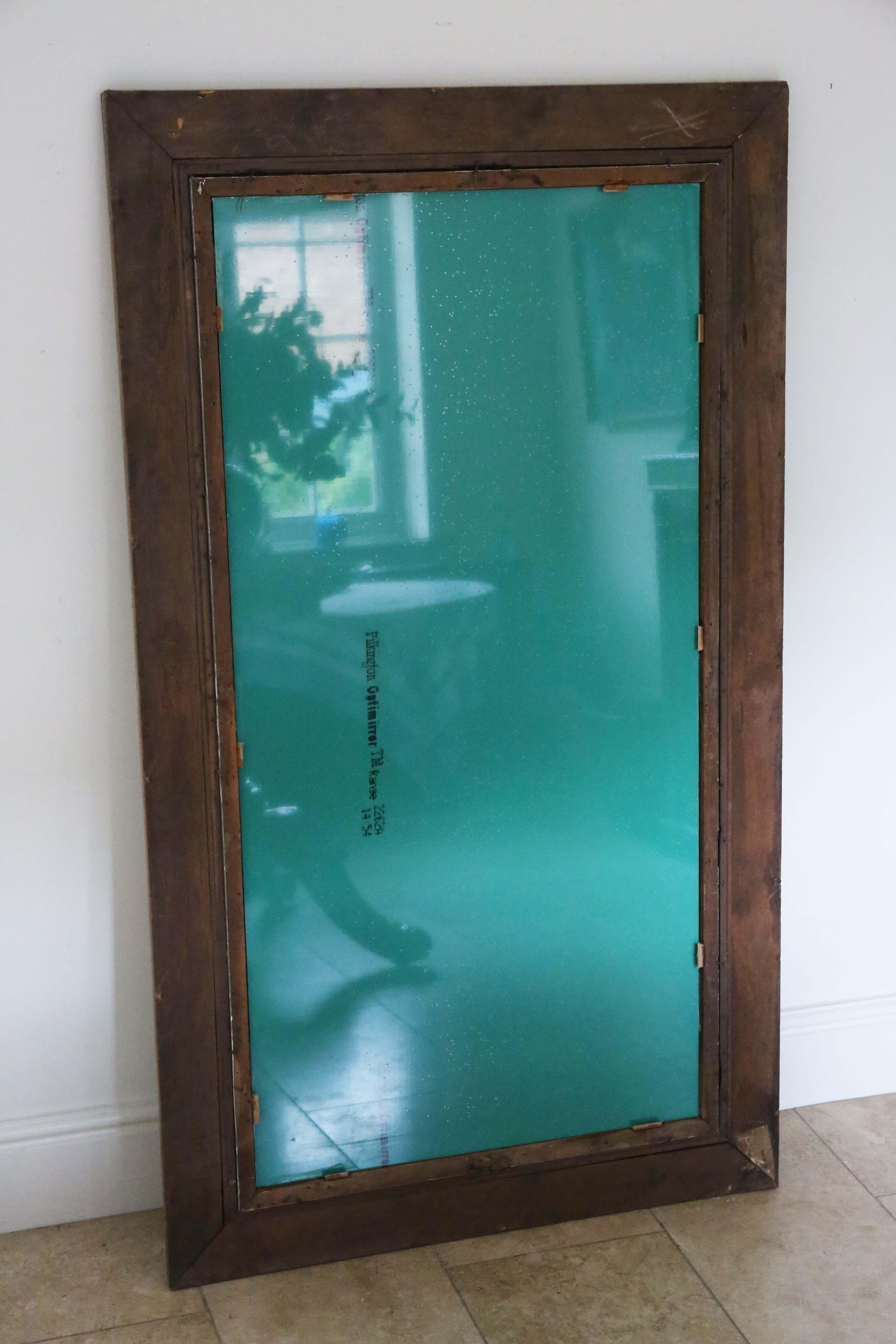 Antique very large 19th Century distressed overmantle wall mirror For Sale 3