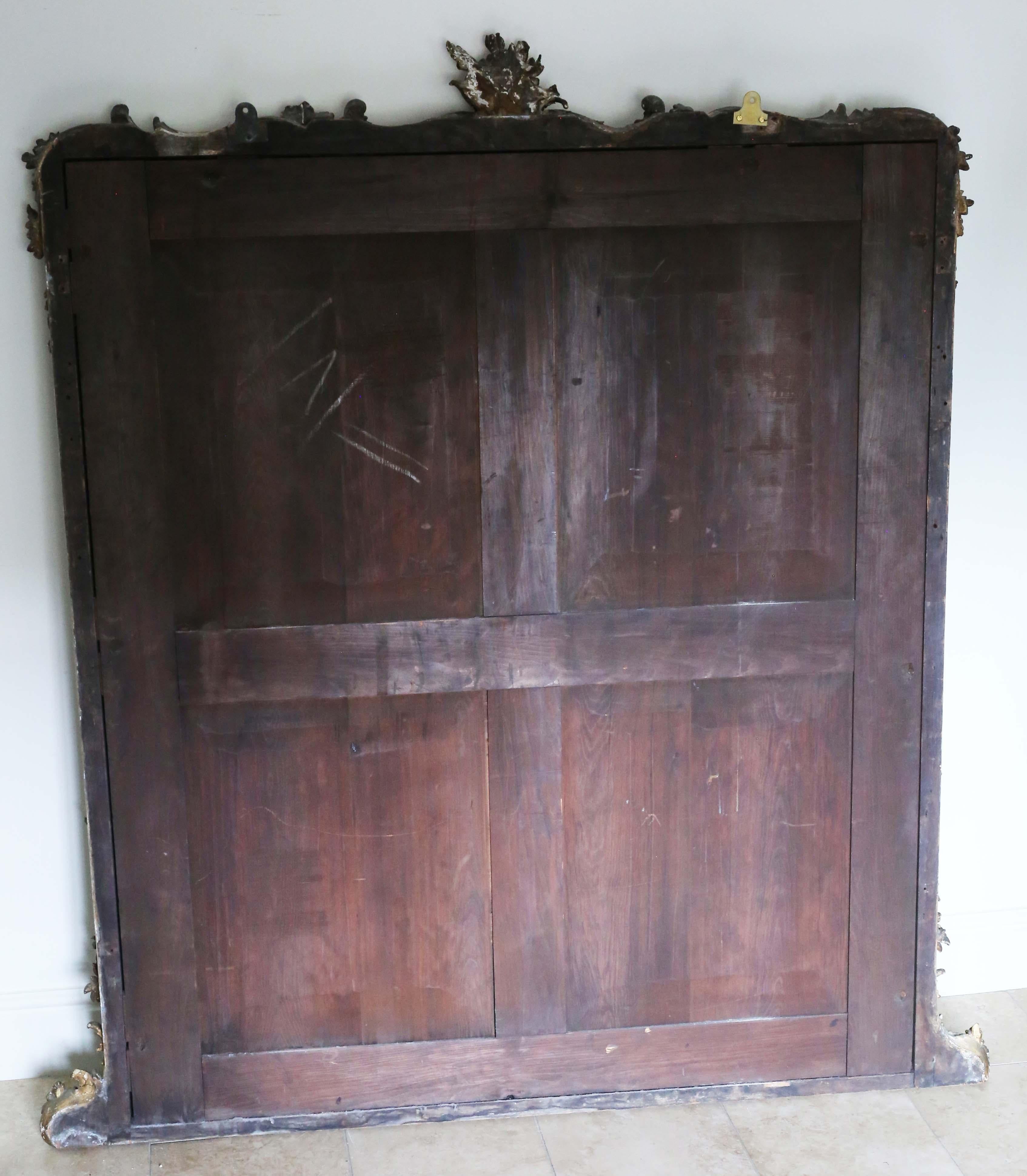 Antique Very Large 19th Century Gilt Floor Overmantle Wall Mirror Quality For Sale 3