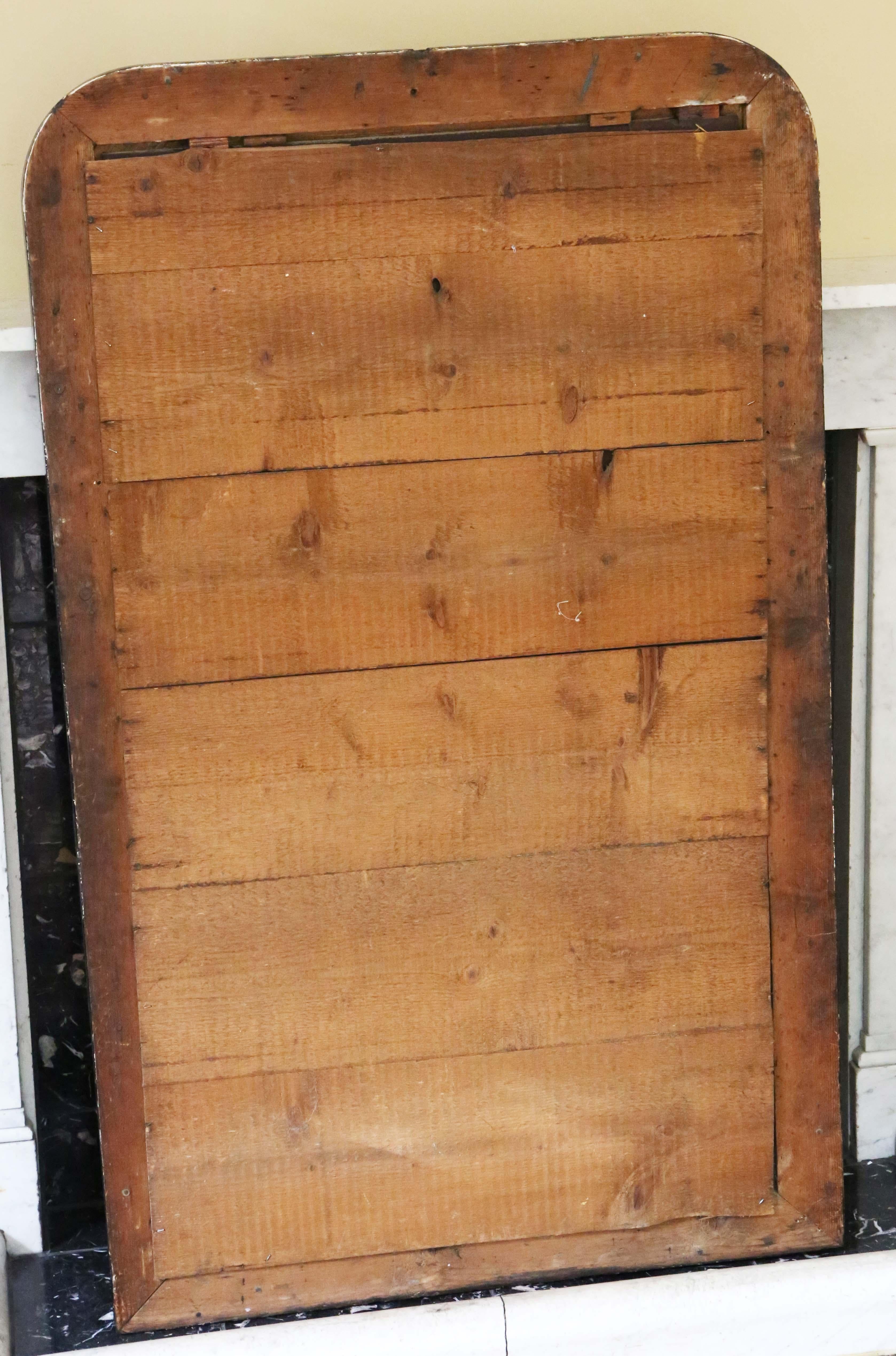 Antique très grand miroir mural de qualité du 19ème siècle, ébonisé et doré, à poser sur le manteau. en vente 2