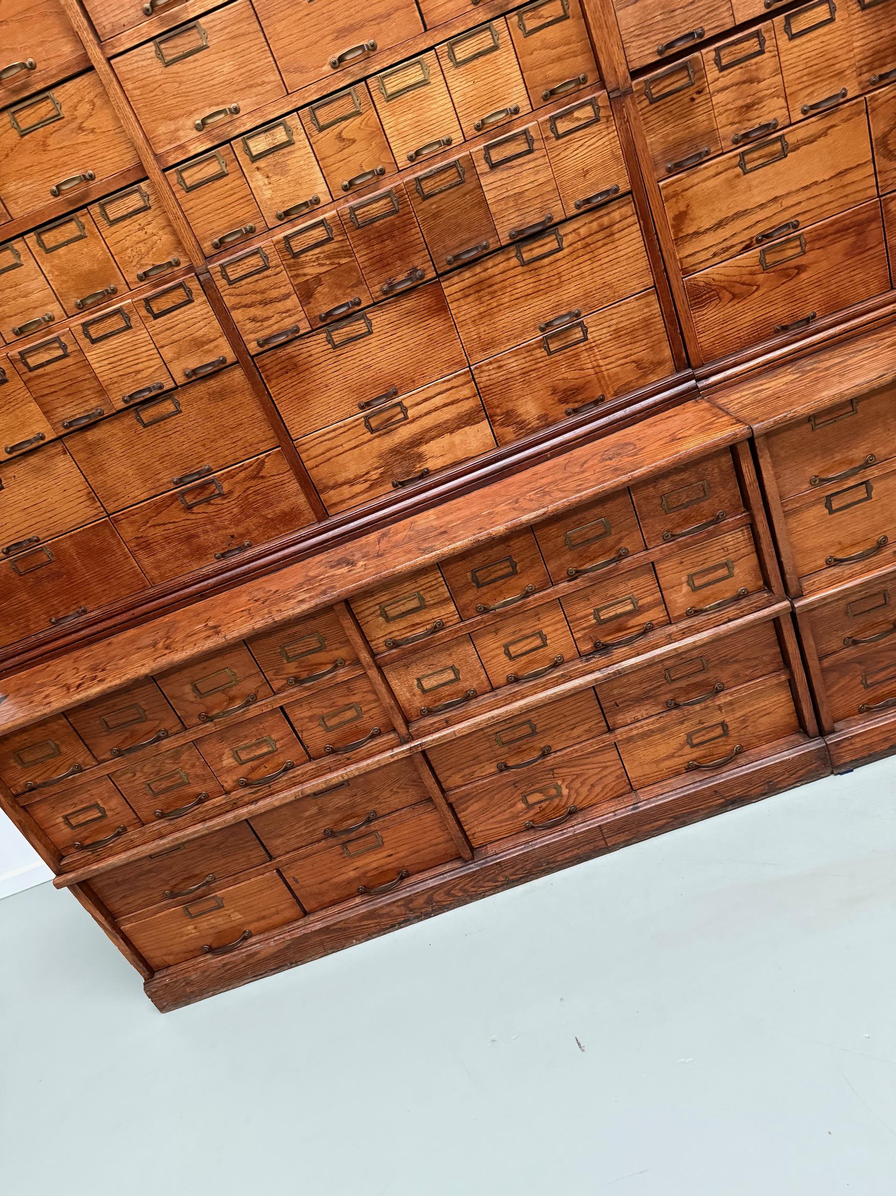 Antique Very Large American Oak Grain / Apothecary Cabinet, ca 1900 For Sale 8