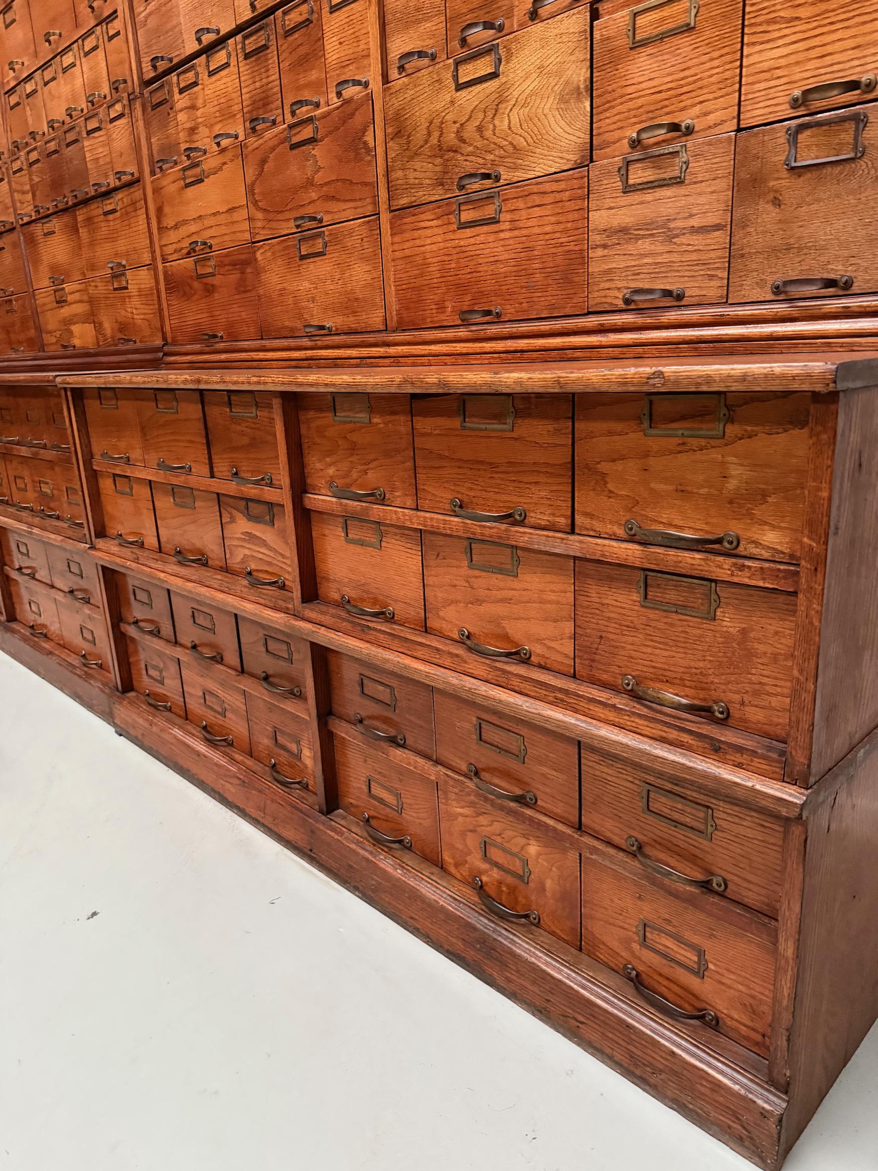 Antique Very Large American Oak Grain / Apothecary Cabinet, ca 1900 For Sale 13