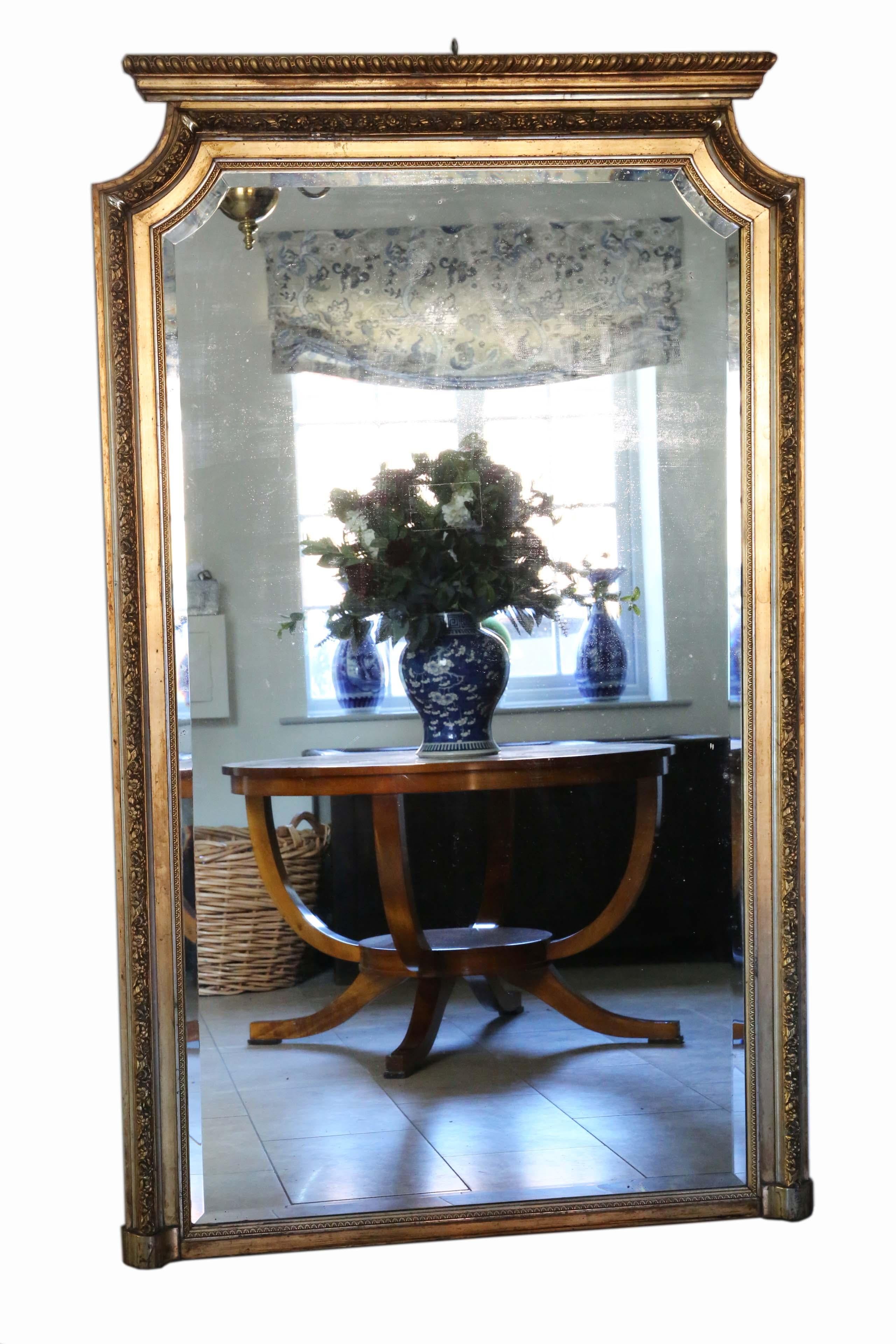 Antique Very Large Fine Quality 19th Century Full Height Gilt Wall Mirror  7